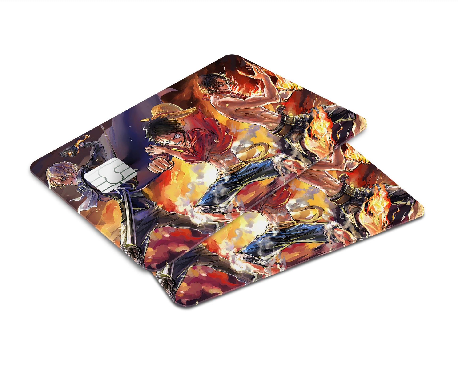 AnimeTown Credit Card One Piece Luffy Flames Window Skins - Anime One Piece Skin
