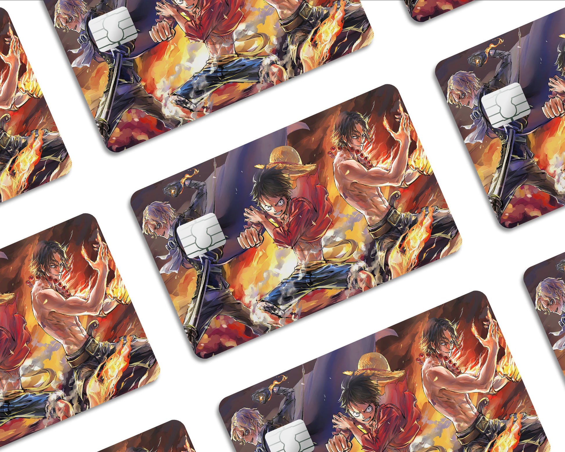 One Piece Luffy Flames Credit Card Skin Sticker Vinyl Bundle – Anime Town  Creations
