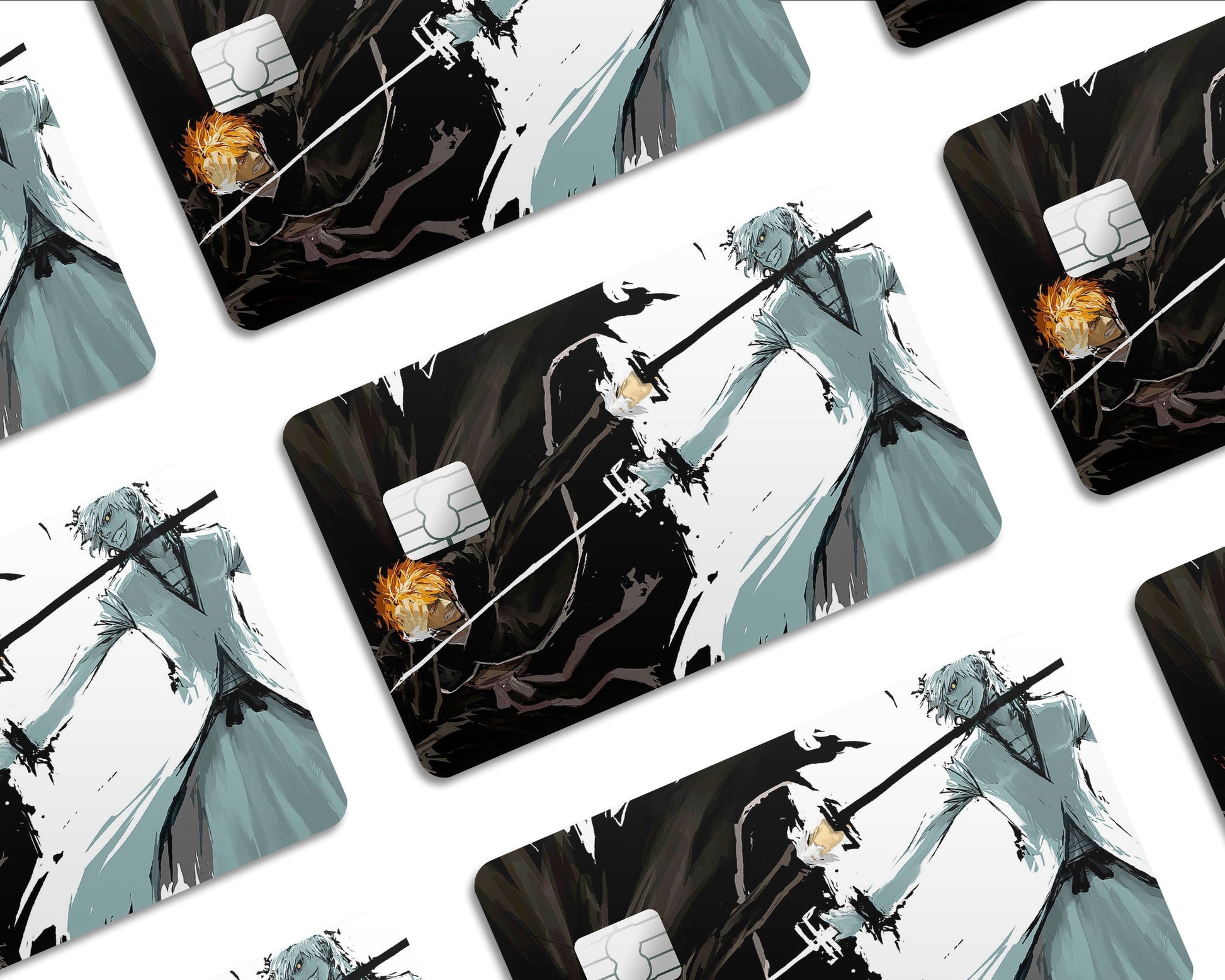 Anime Town Creations Credit Card Bleach Ichigo vs Zangetsu Black Half Skins - Anime Bleach Skin