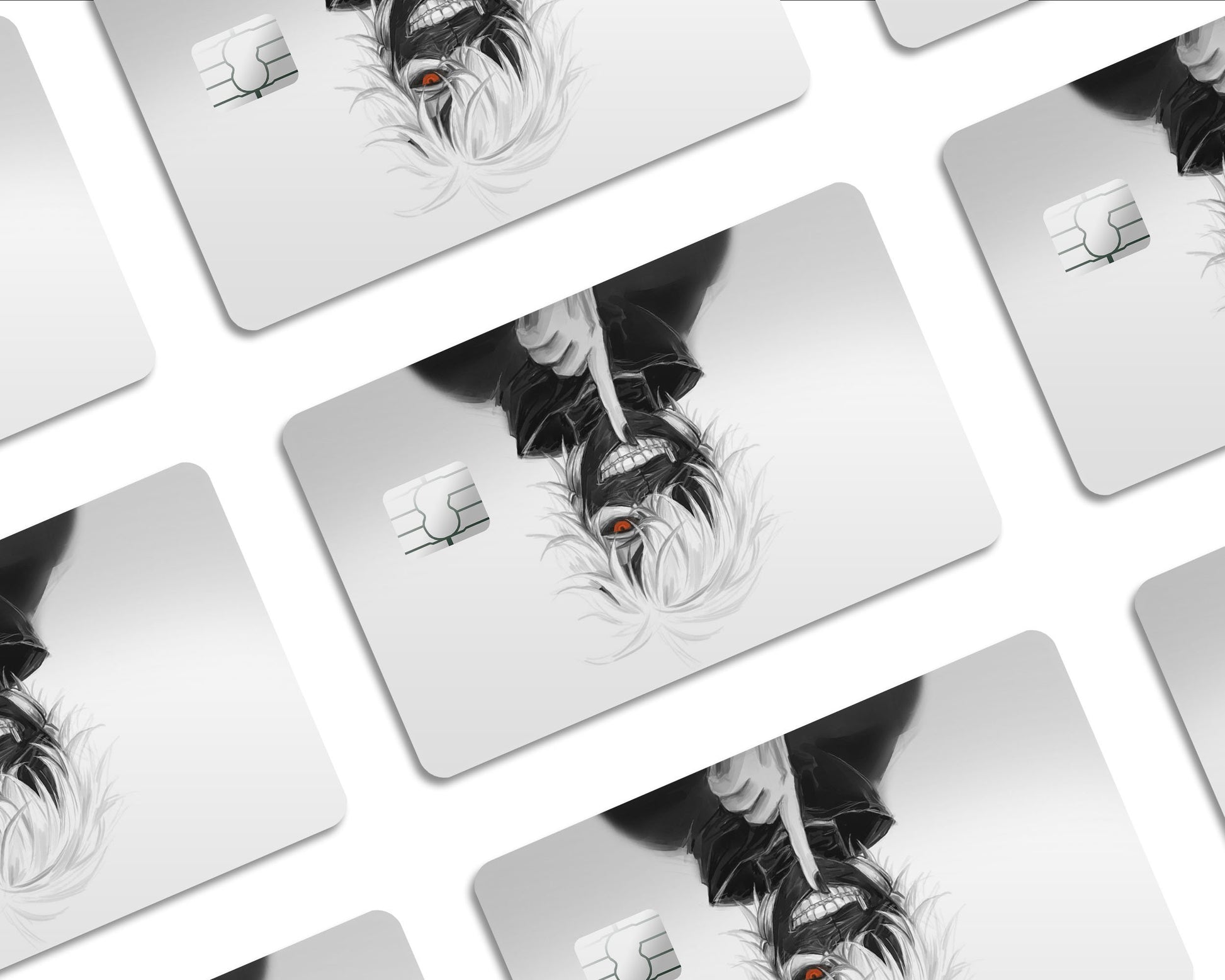 Anime Town Creations Credit Card Tokyo Ghoul Ken Kaneki White Half Skins - Anime Tokyo Ghoul Skin
