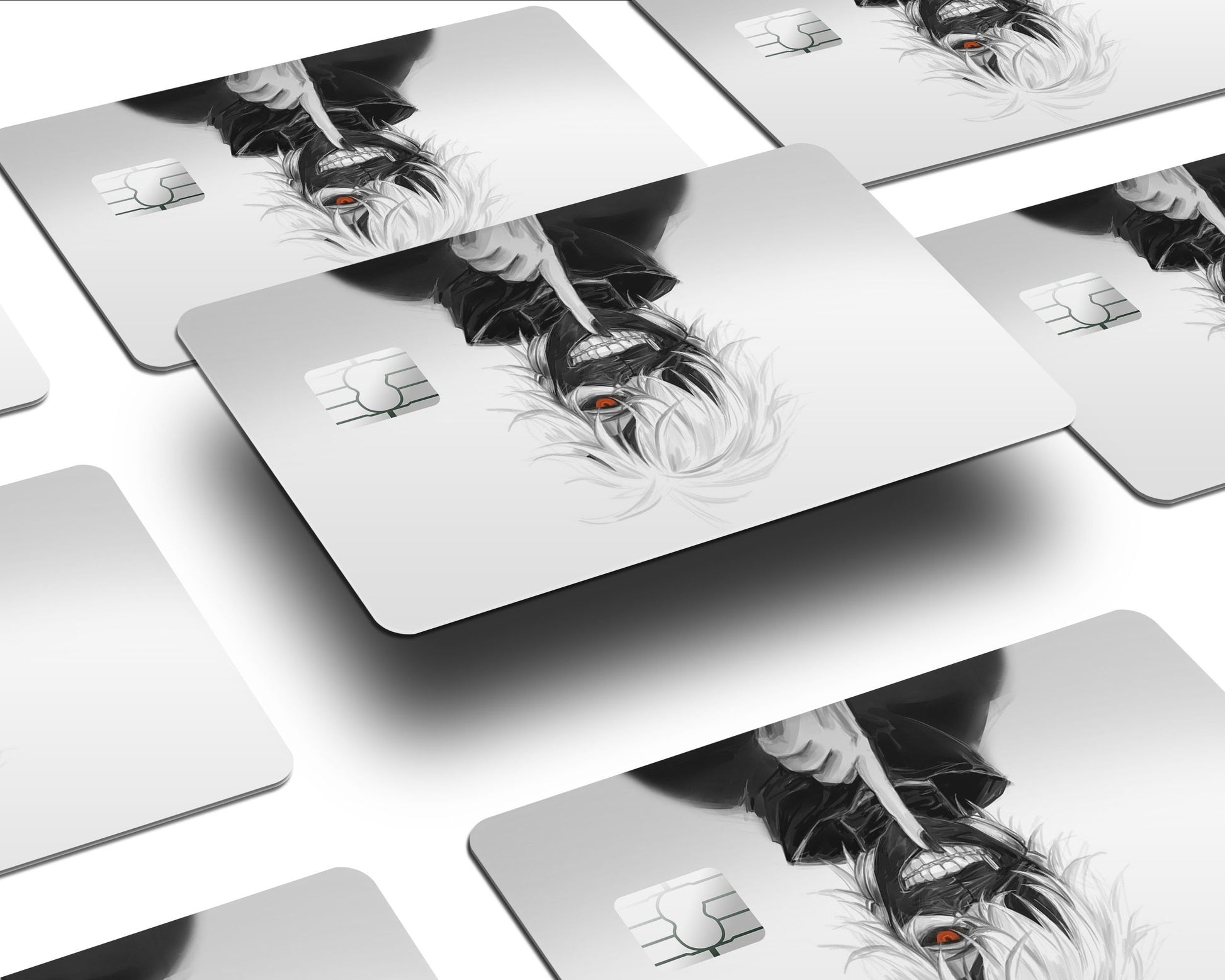 Anime Town Creations Credit Card Tokyo Ghoul Ken Kaneki White Half Skins - Anime Tokyo Ghoul Skin