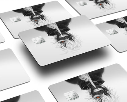 Anime Town Creations Credit Card Tokyo Ghoul Ken Kaneki White Half Skins - Anime Tokyo Ghoul Skin