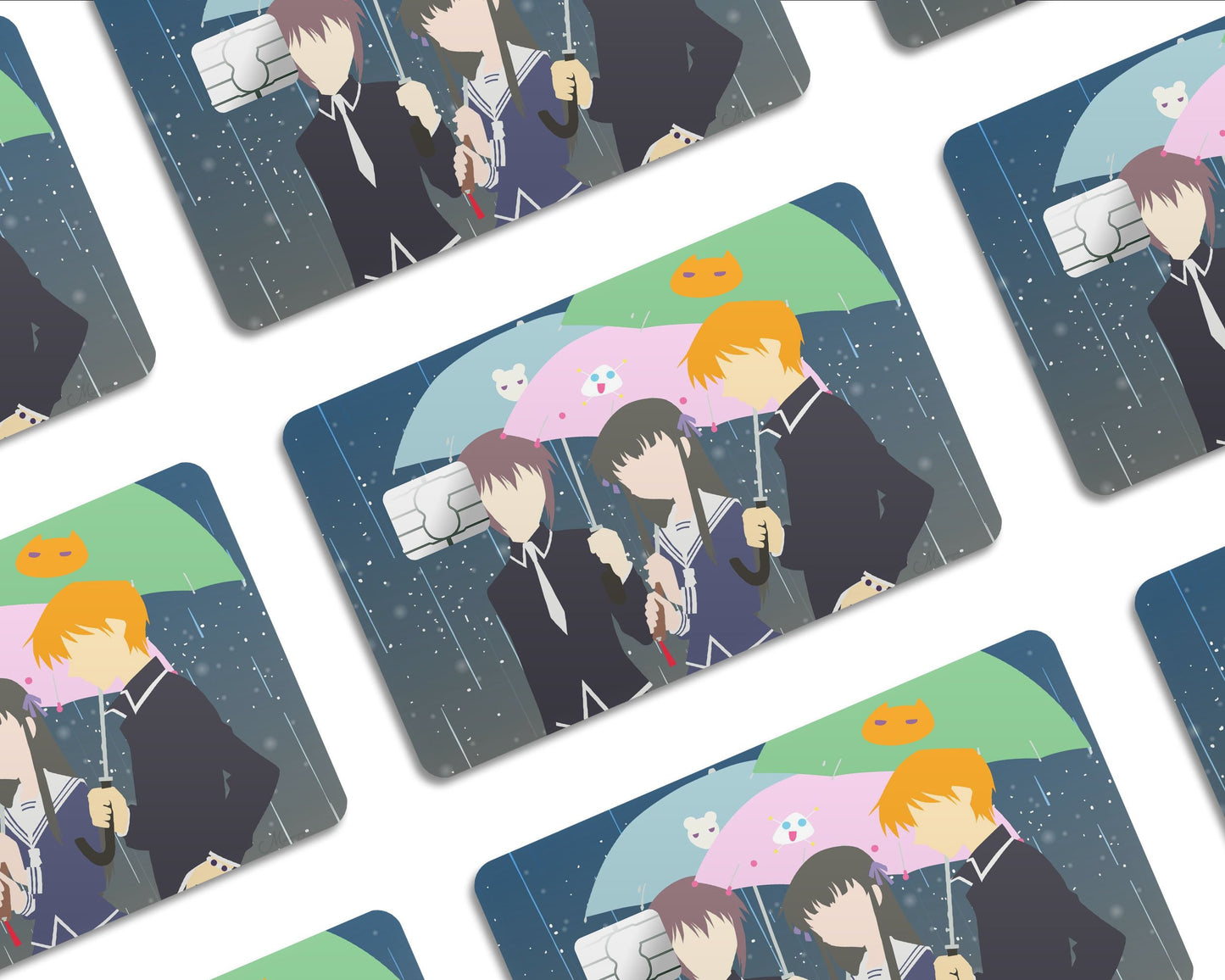 Anime Town Creations Credit Card Fruits Basket Tohru Honda Yuki & Kyo Sohma Half Skins - Anime Fruits Basket Skin