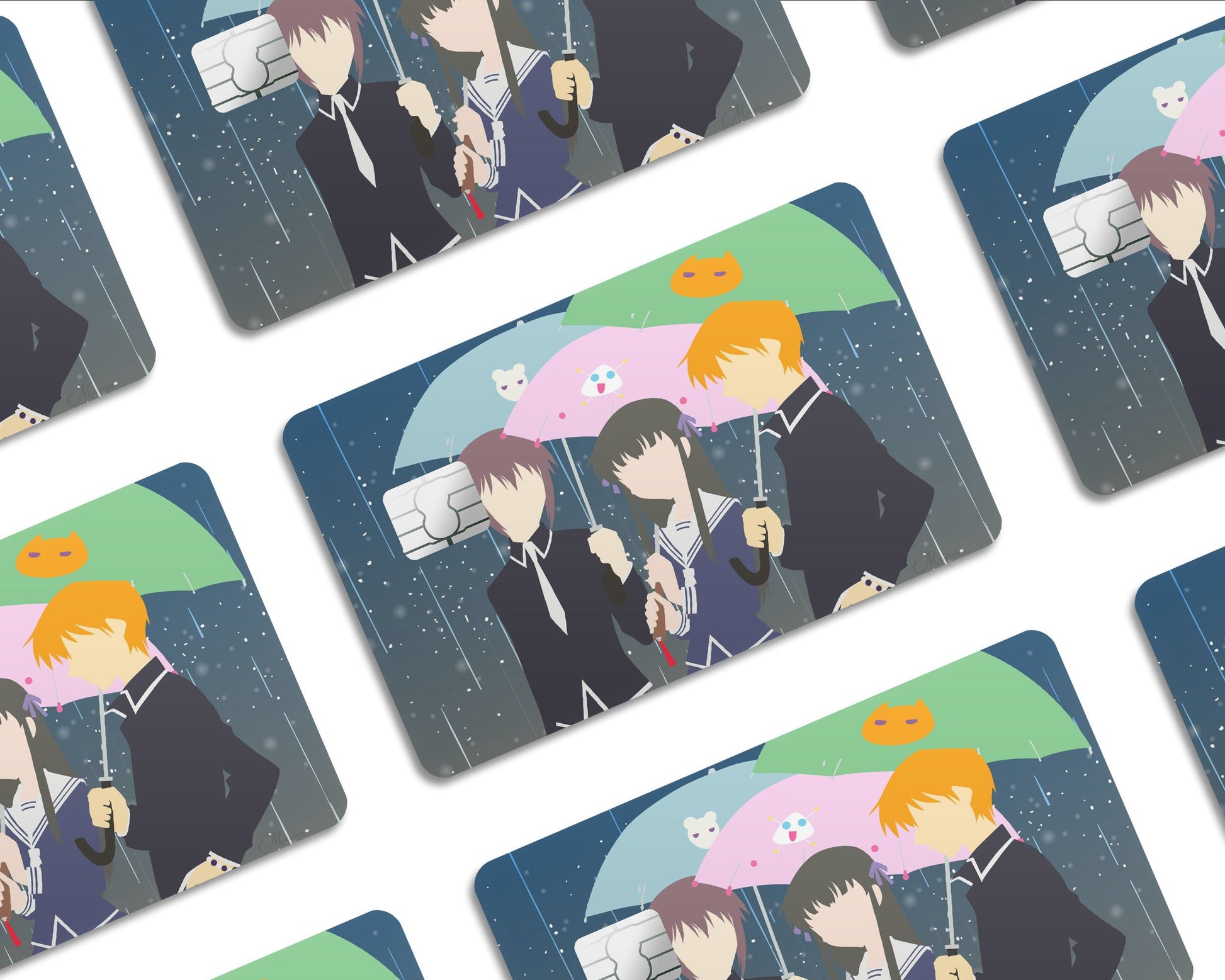 Anime Town Creations Credit Card Fruits Basket Tohru Honda Yuki & Kyo Sohma Half Skins - Anime Fruits Basket Skin