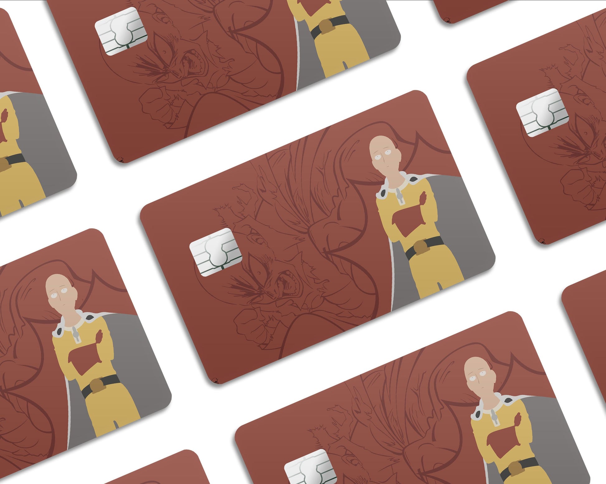 Anime Town Creations Credit Card One Punch Man Saitama Minimalist Half Skins - Anime One Punch Man Skin