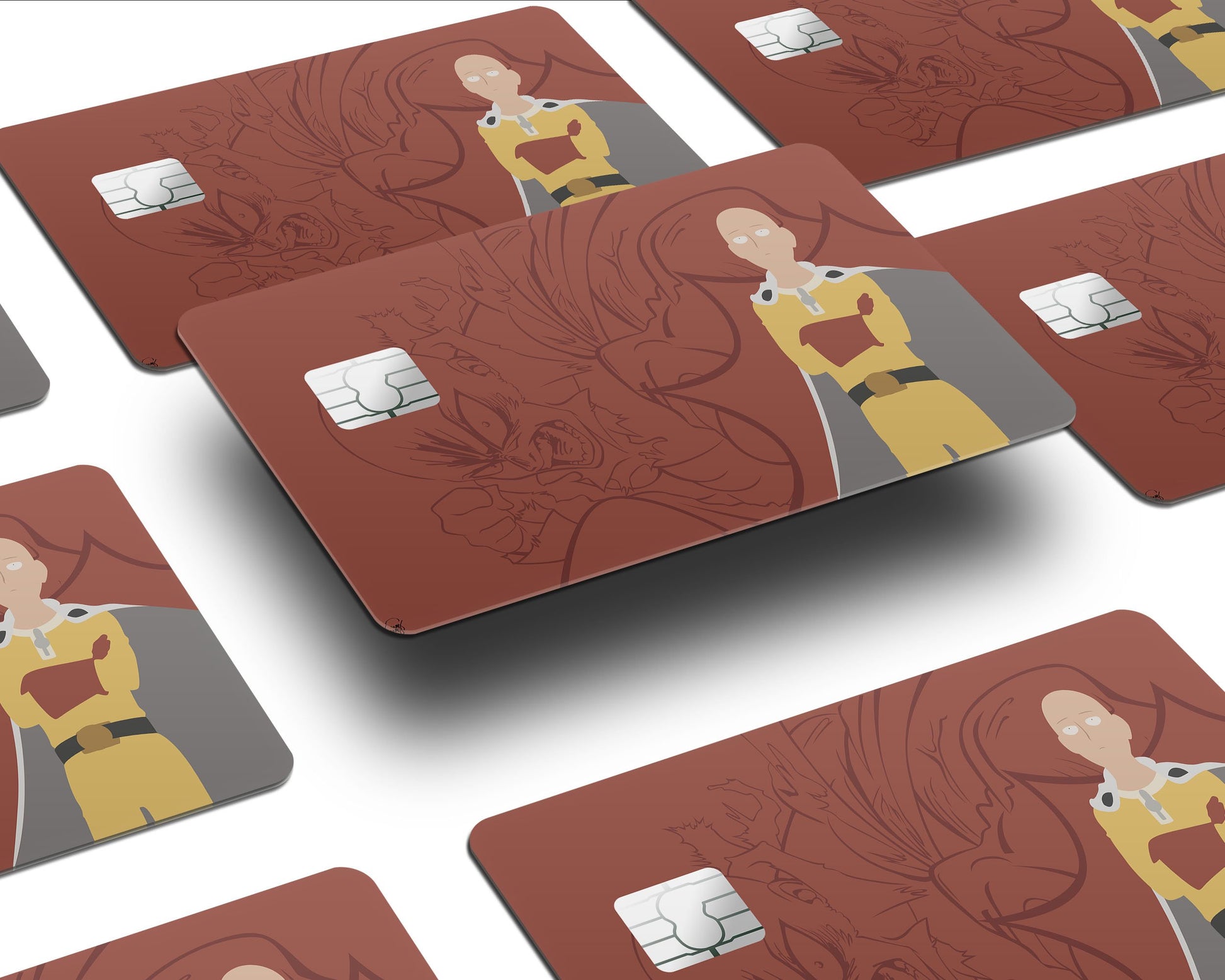 Anime Town Creations Credit Card One Punch Man Saitama Minimalist Half Skins - Anime One Punch Man Skin