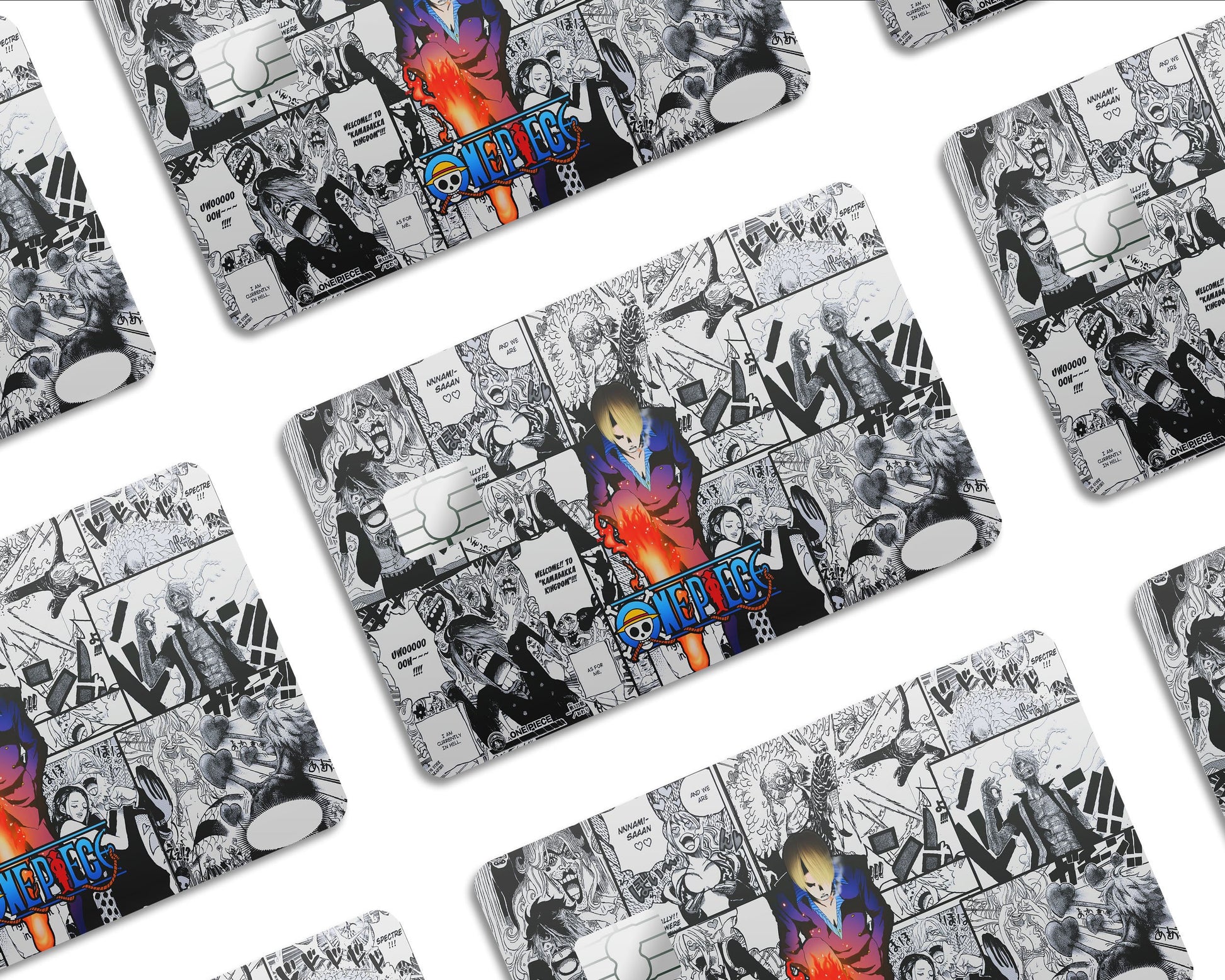 One Piece Black and White Credit Card Skin