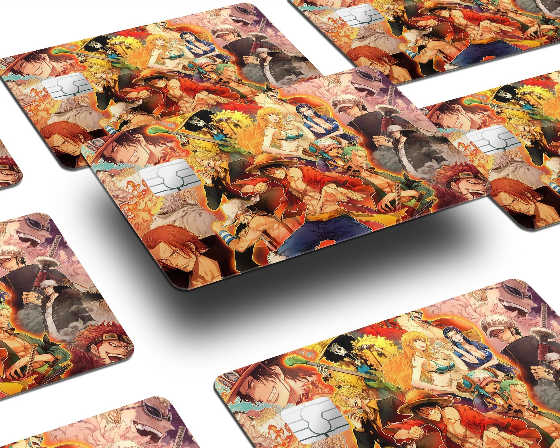 Anime Town Creations Credit Card One Piece Gang Vintage Red Half Skins - Anime One Piece Skin