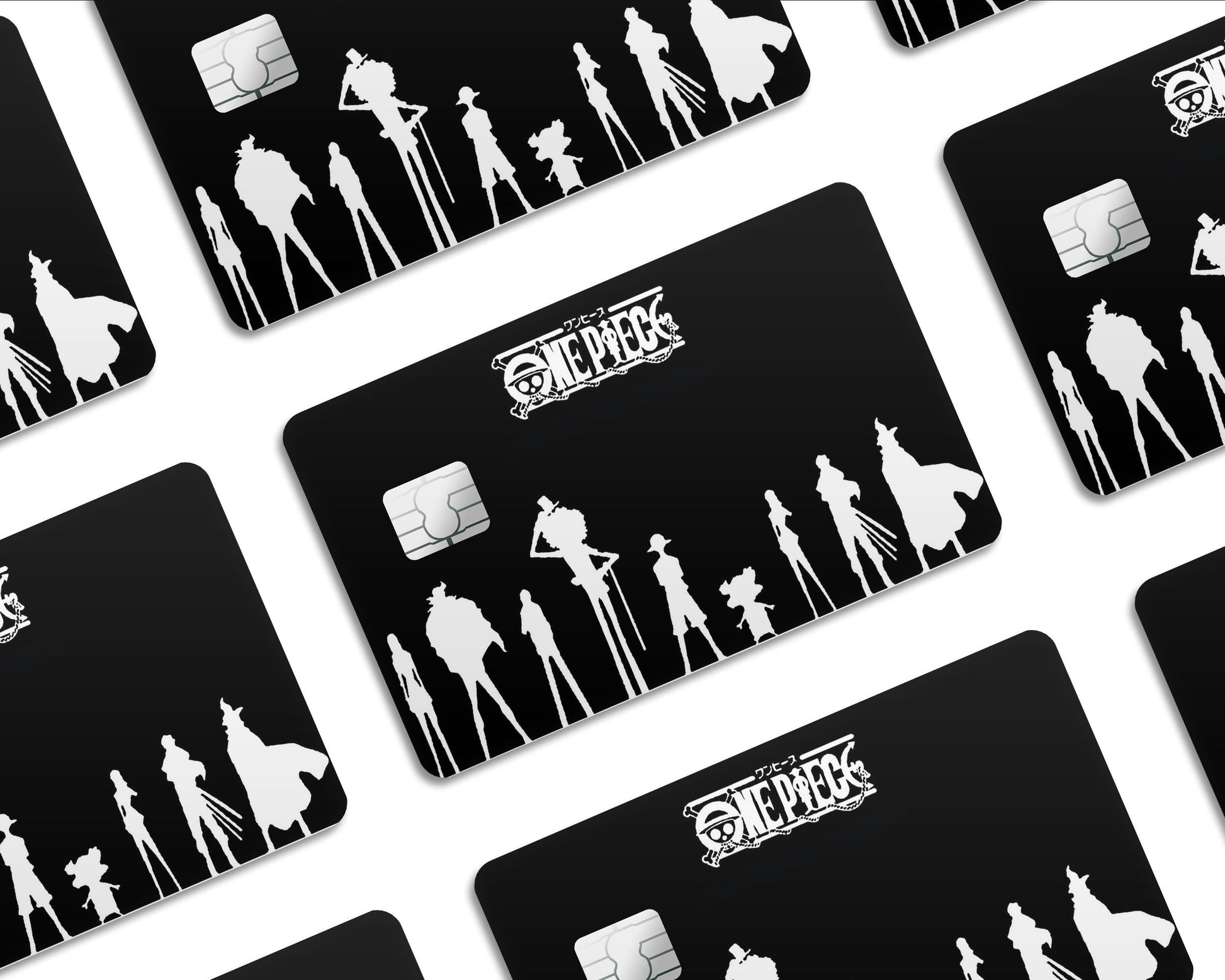 Anime Town Creations Credit Card One Piece Black and White Half Skins - Anime One Piece Skin