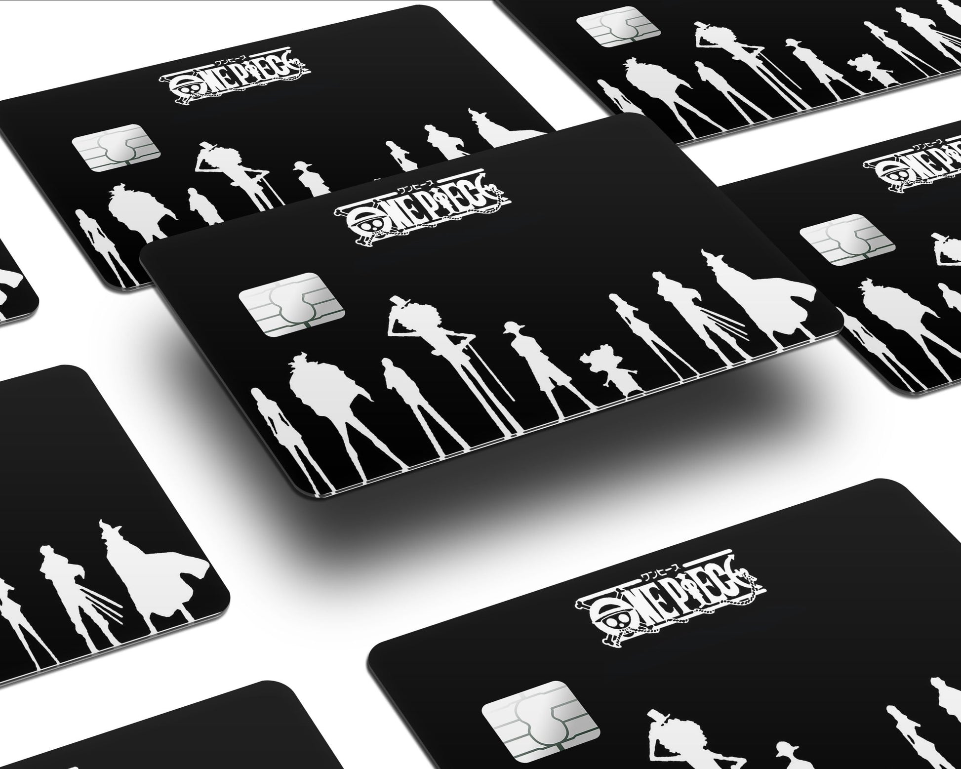 Anime Town Creations Credit Card One Piece Black and White Half Skins - Anime One Piece Skin