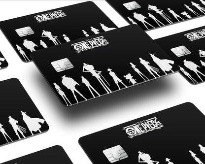 Anime Town Creations Credit Card One Piece Black and White Half Skins - Anime One Piece Skin