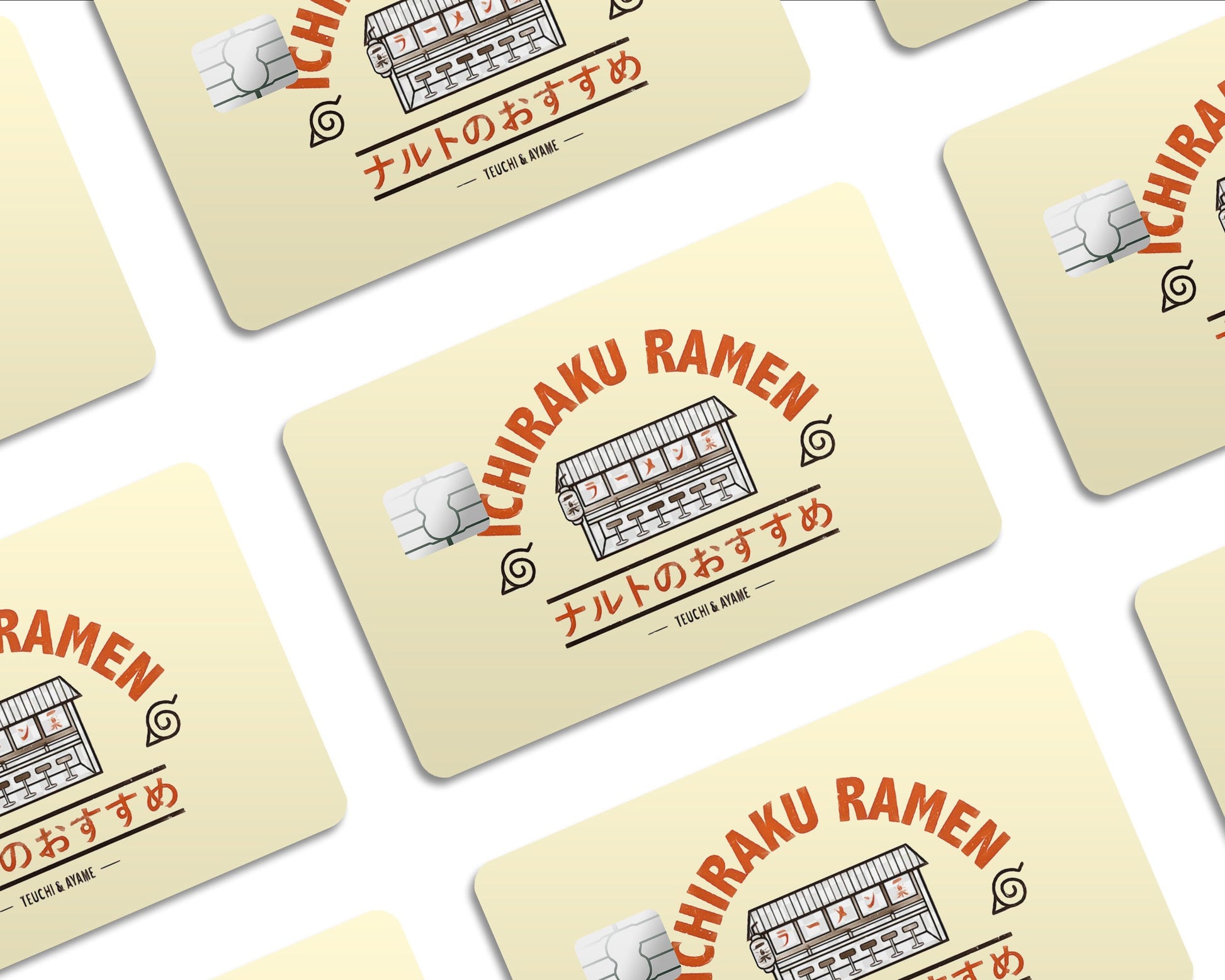 Anime Town Creations Credit Card Naruto Ichiraku Ramen Beige Half Skins - Anime Anime Skin