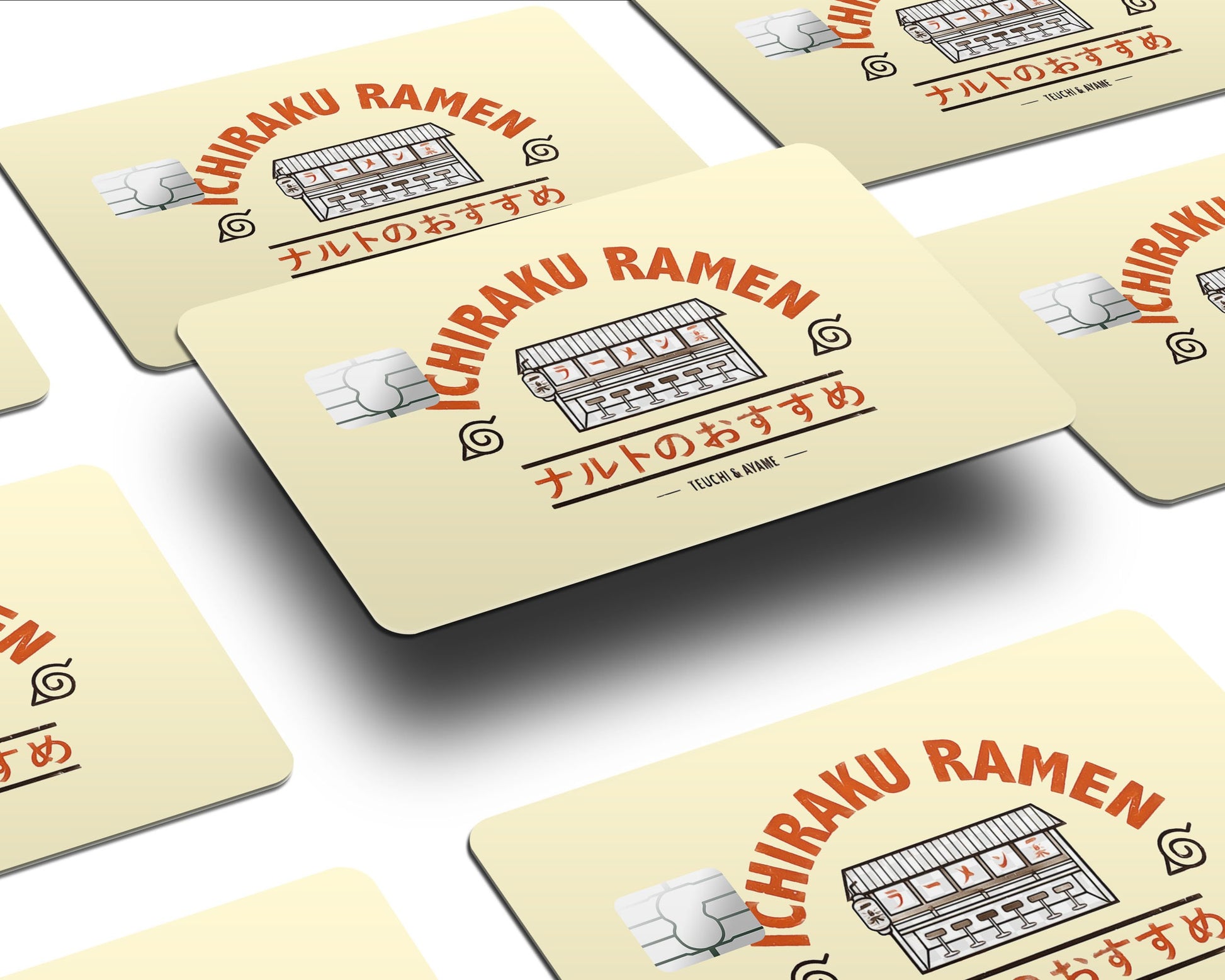 Anime Town Creations Credit Card Naruto Ichiraku Ramen Beige Half Skins - Anime Anime Skin