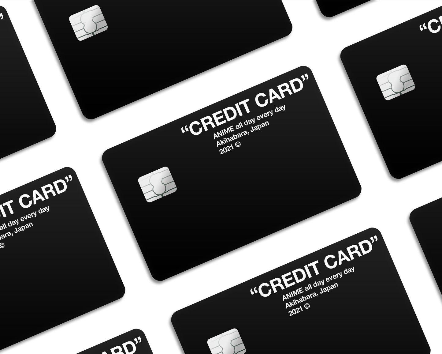 Anime Town Creations Credit Card Off-White Inspired "Credit" Card - Anime All Day Everyday Half Skins - Anime Quotes Skin