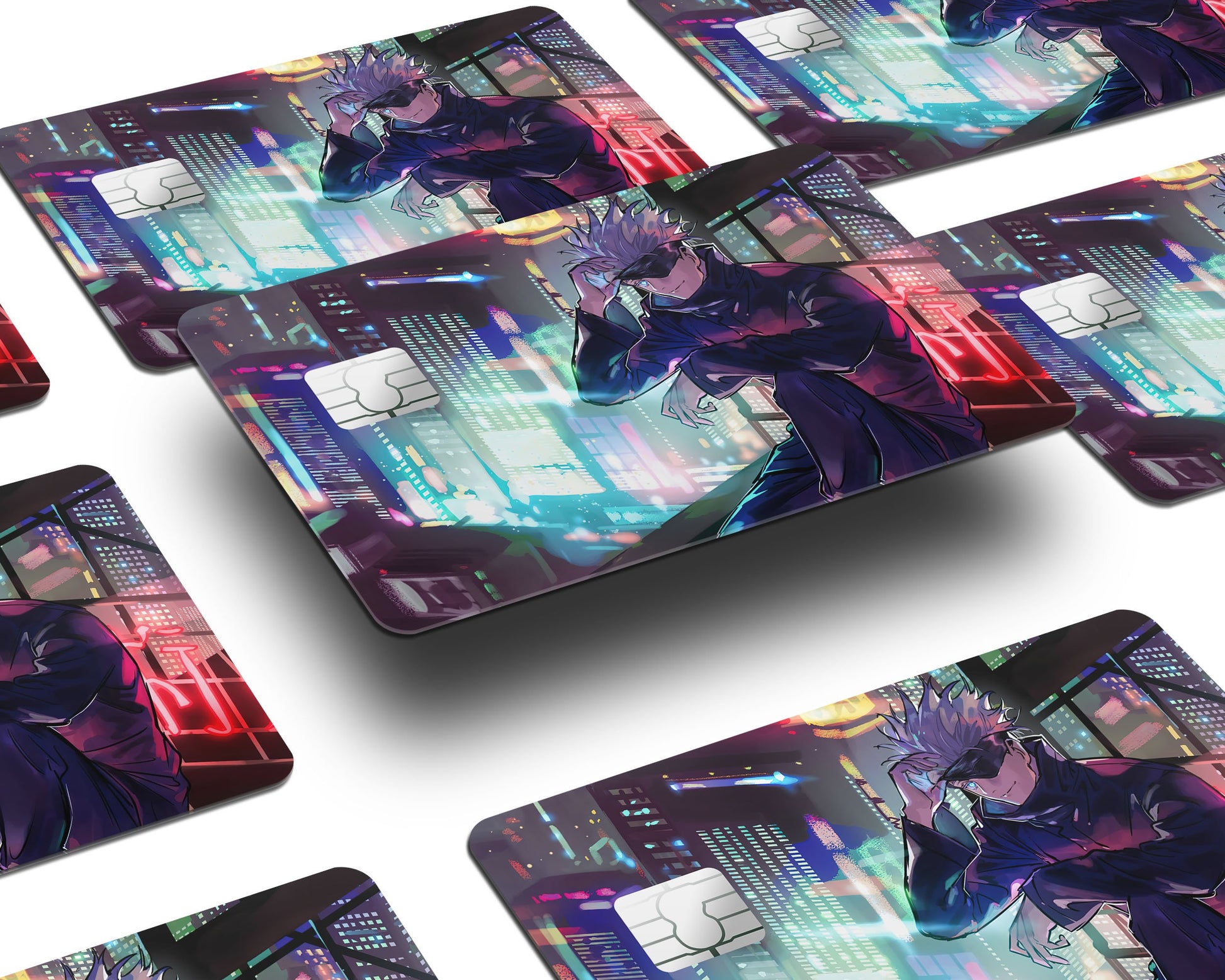 Anime Town Creations Credit Card Gojo Satoru Skyscraper Half Skins - Anime Jujutsu Kaisen Skin