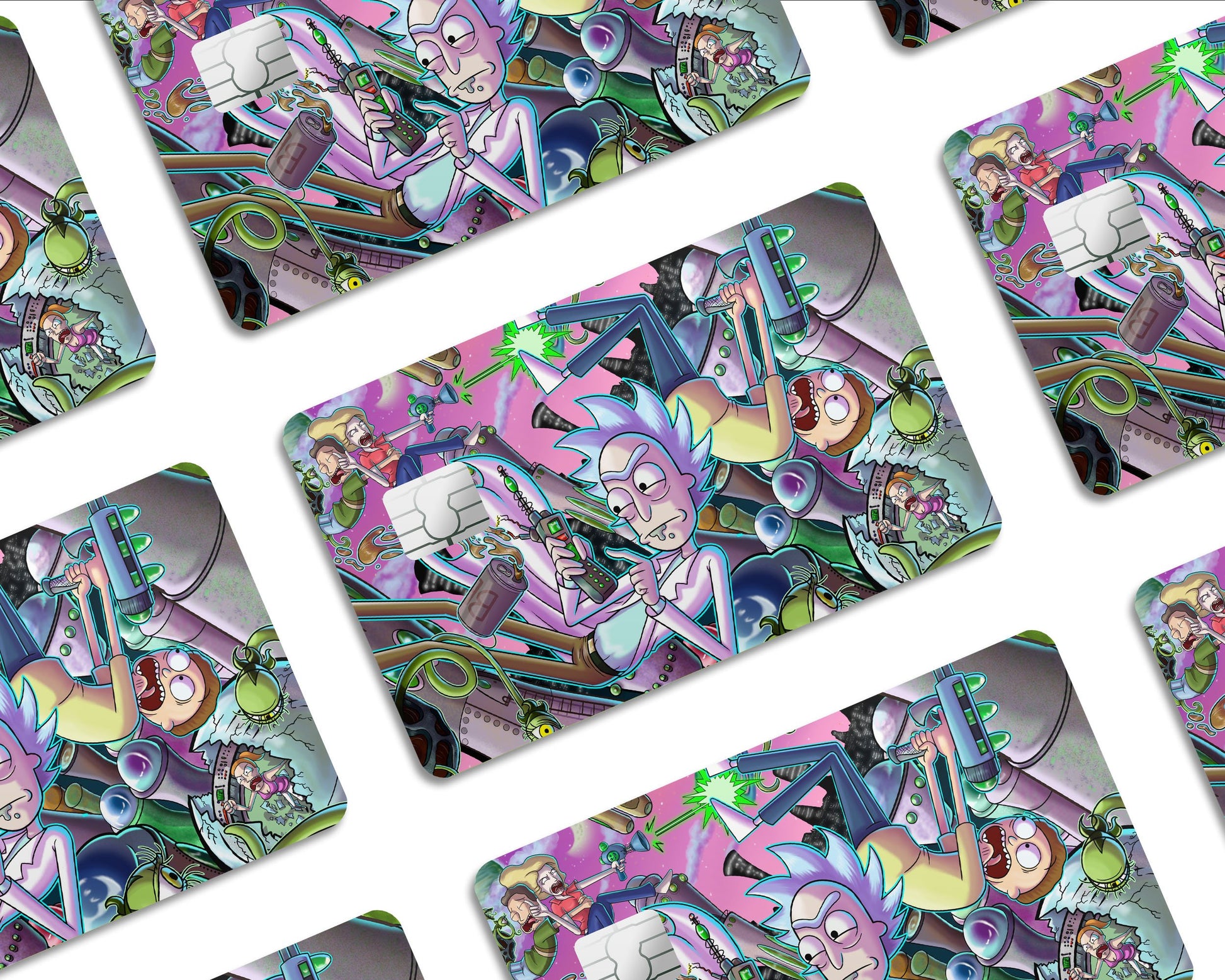 Anime Town Creations Credit Card Rick and Morty Fam Half Skins - Pop culture Rick and Morty Skin