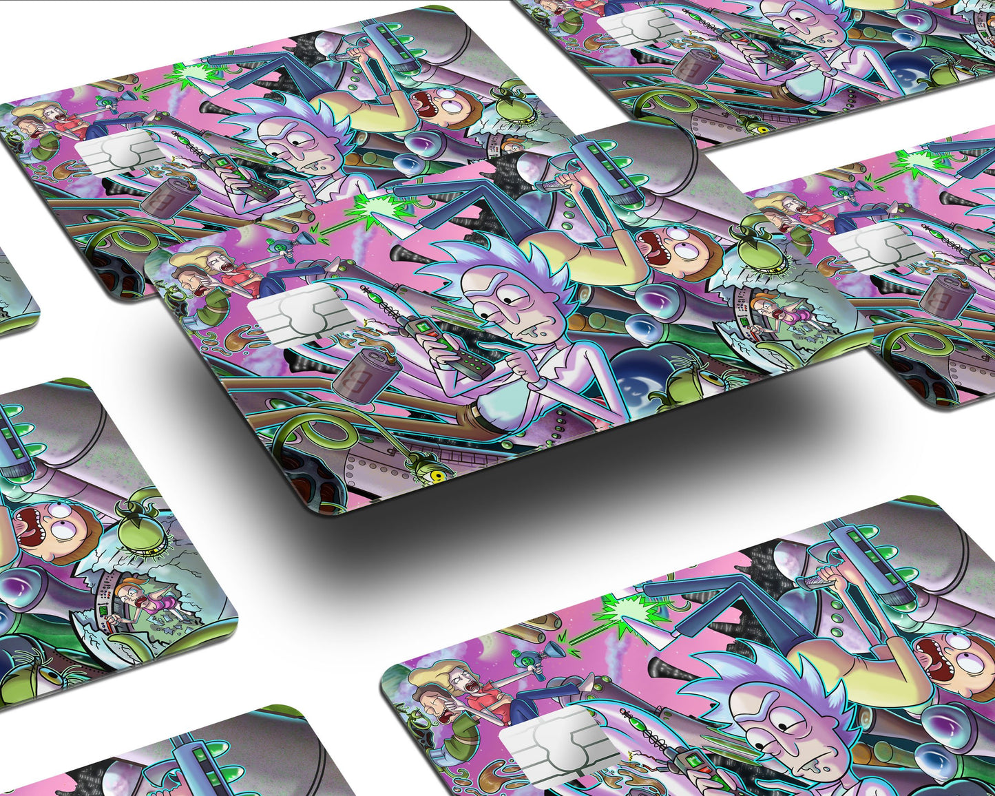 Anime Town Creations Credit Card Rick and Morty Fam Half Skins - Pop culture Rick and Morty Skin