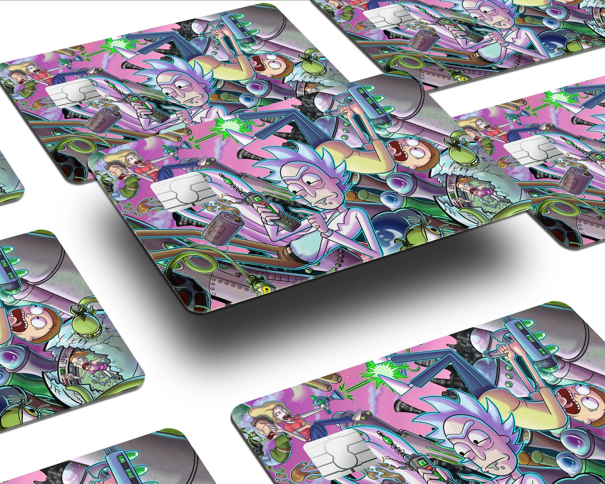 Anime Town Creations Credit Card Rick and Morty Fam Half Skins - Pop culture Rick and Morty Skin