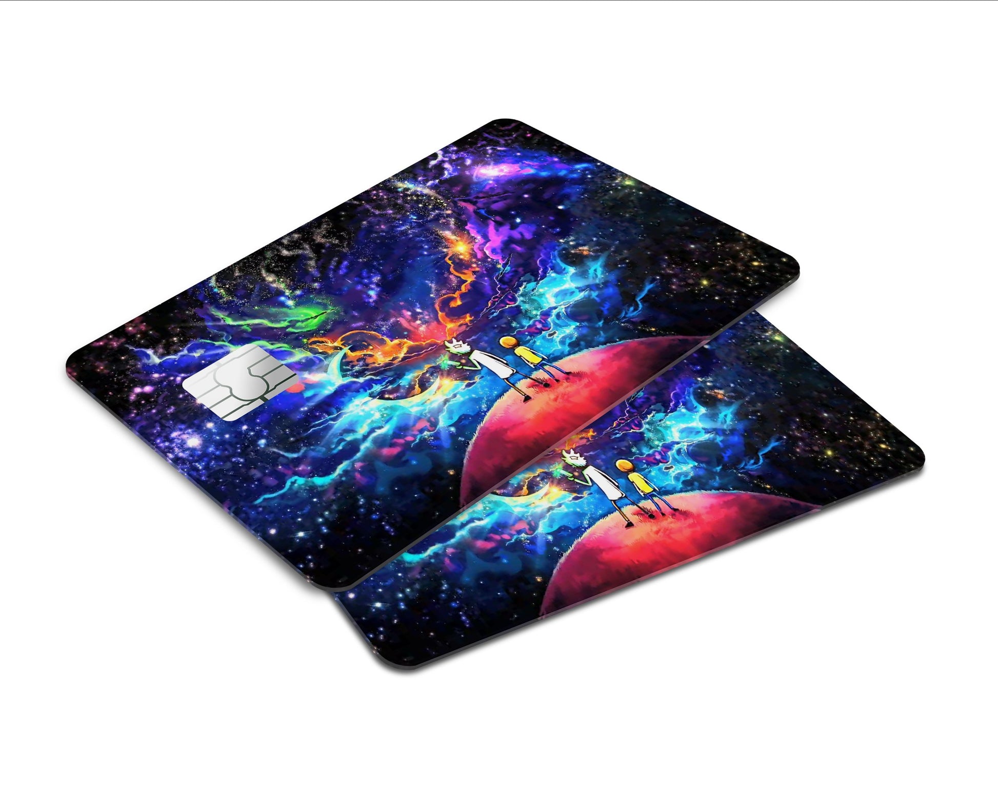 Anime Town Creations Credit Card Rick and Morty Galaxy Window Skins - Pop culture Rick and Morty Skin