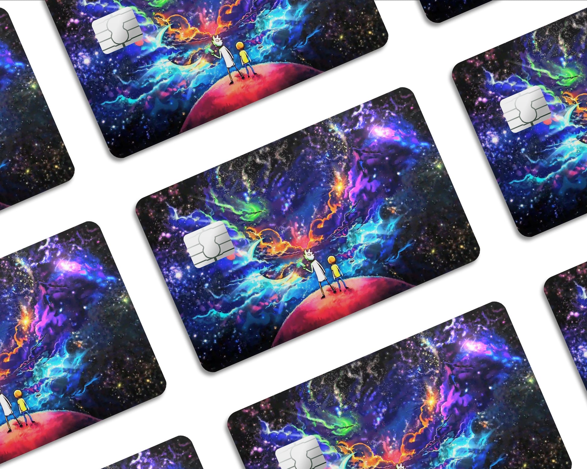 Anime Town Creations Credit Card Rick and Morty Galaxy Half Skins - Pop culture Rick and Morty Skin