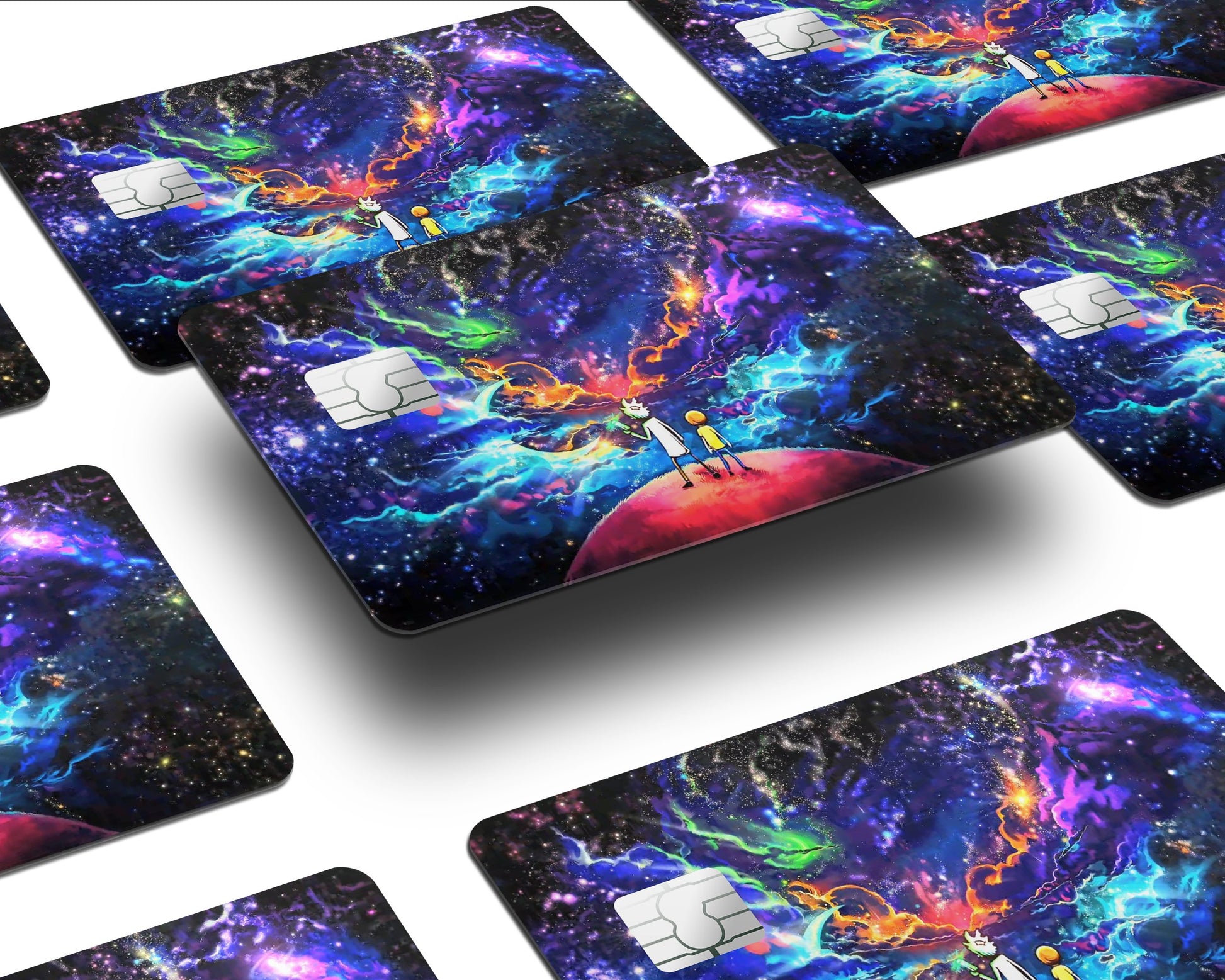 Anime Town Creations Credit Card Rick and Morty Galaxy Half Skins - Pop culture Rick and Morty Skin