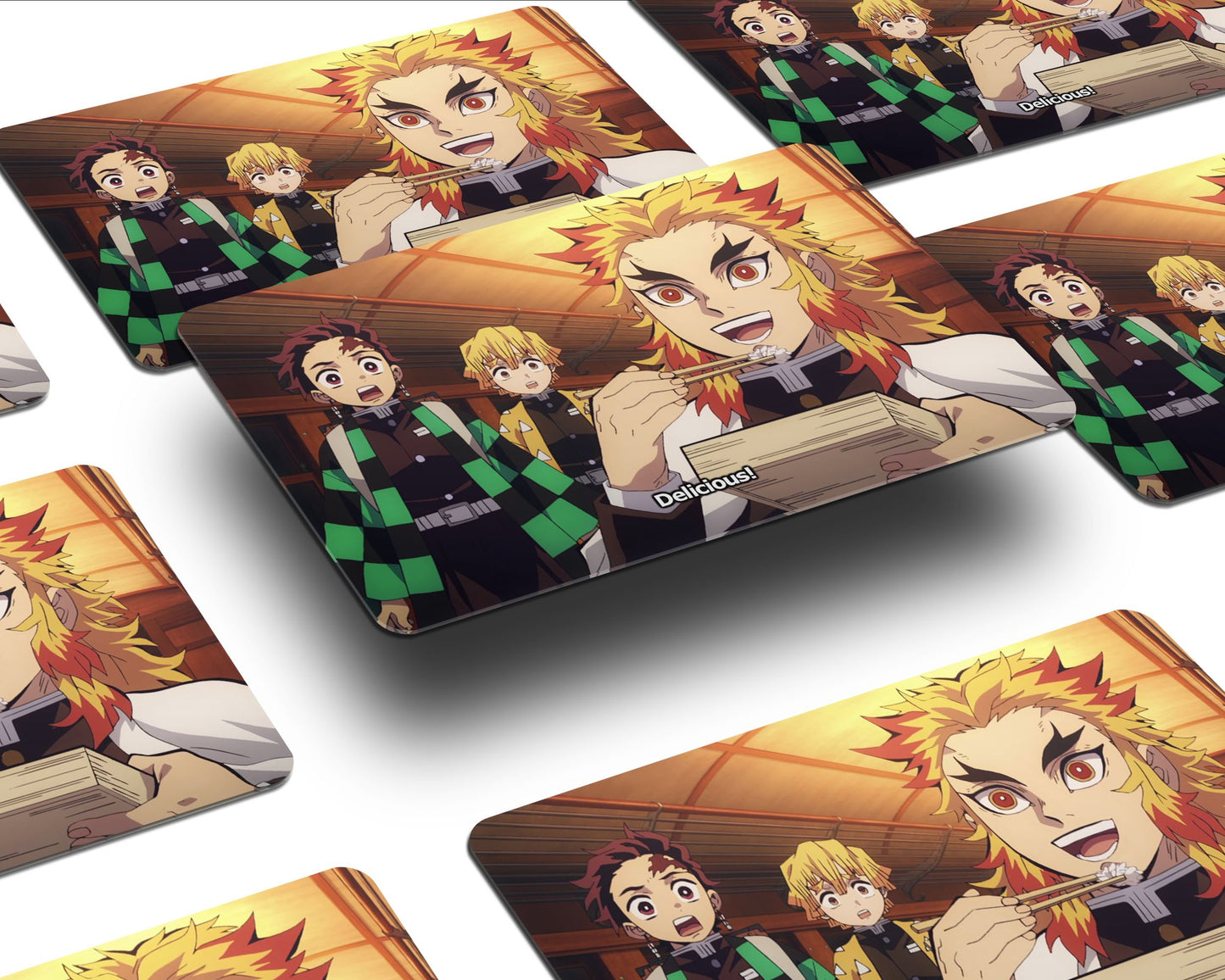 Anime Town Creations Credit Card Mugen Train Bento Box - Delicious Half Skins - Anime Demon Slayer Skin