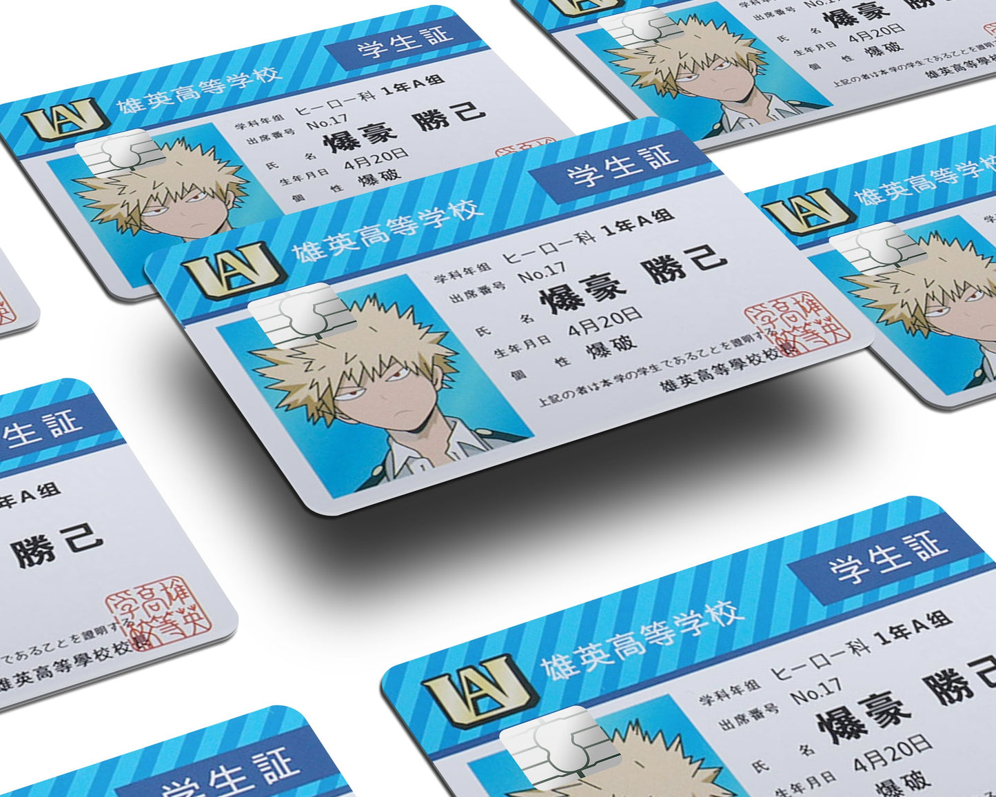 Anime Town Creations Credit Card My Hero Academia Katsuki Bakugo License Half Skins - Anime My Hero Academia Skin