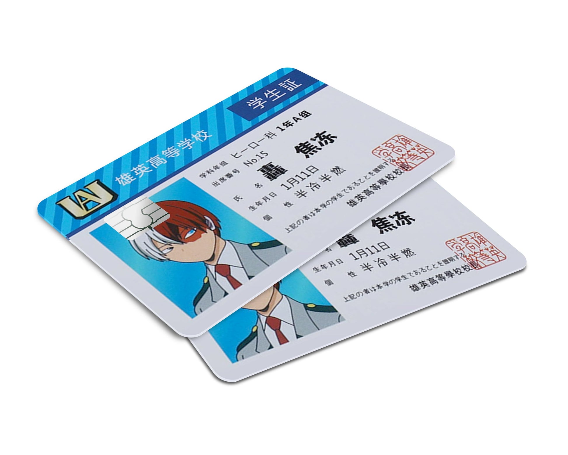 Anime Town Creations Credit Card My Hero Academia Shoto Todoroki License Window Skins - Anime My Hero Academia Skin