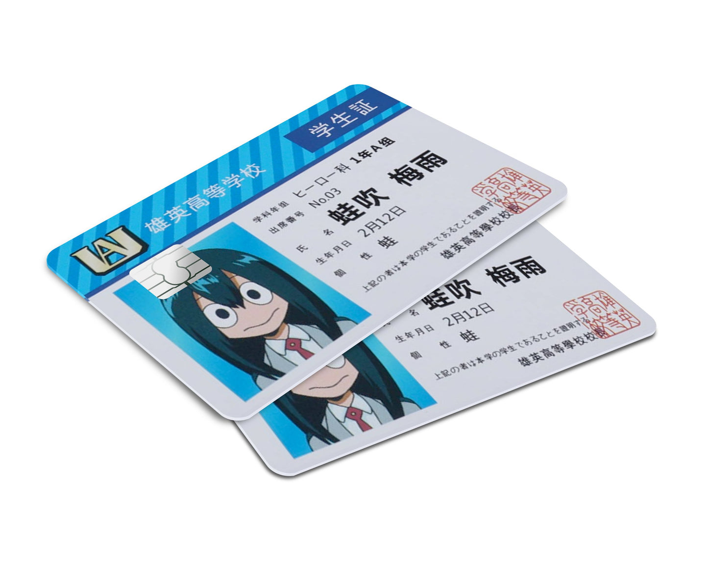 Anime Town Creations Credit Card My Hero Academia Tsuya Asui License Window Skins - Anime My Hero Academia Skin