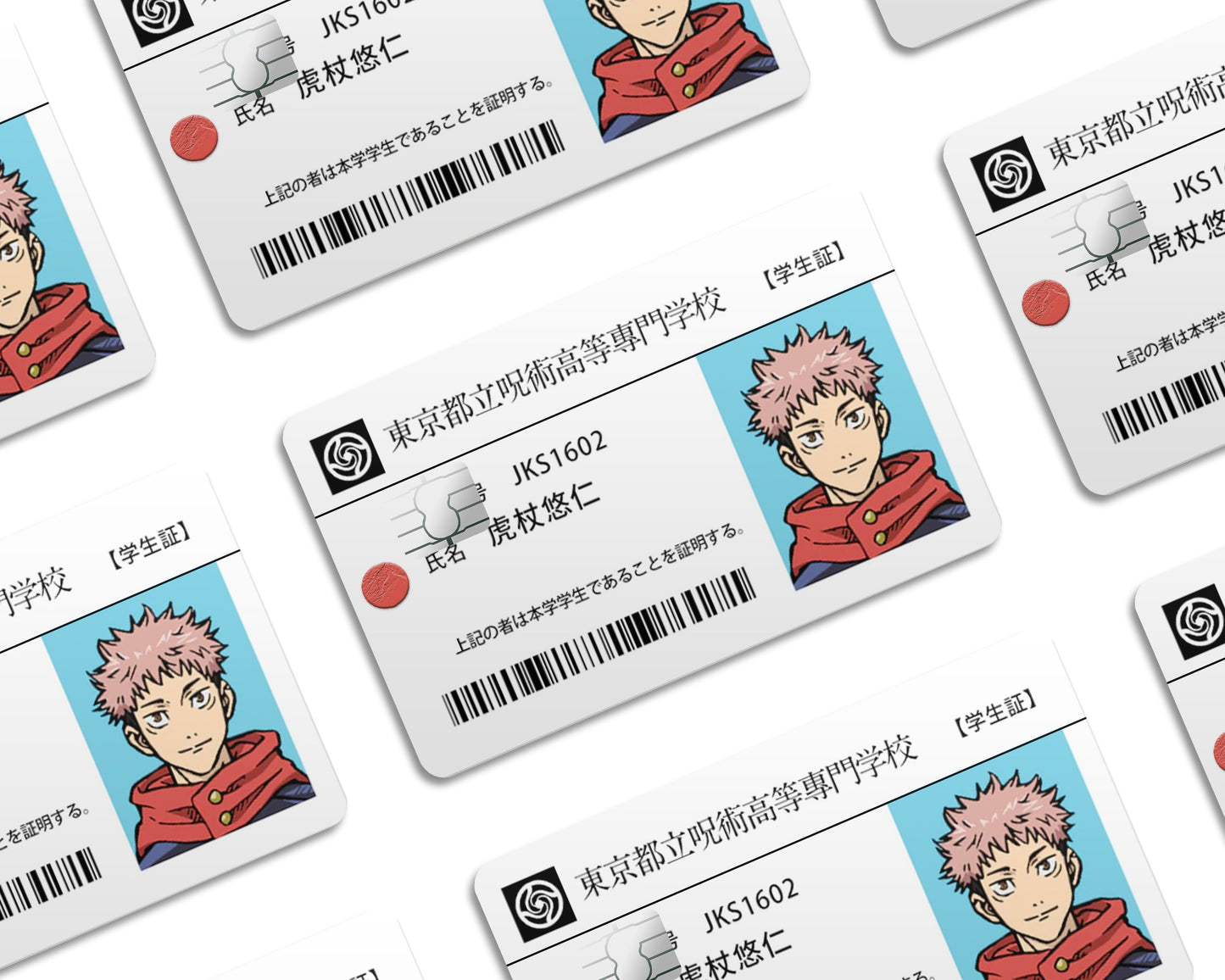 Anime Town Creations Credit Card Jujutsu Kaisen Yuji Itadori ID Half Skins - Anime Jujutsu Kaisen Skin