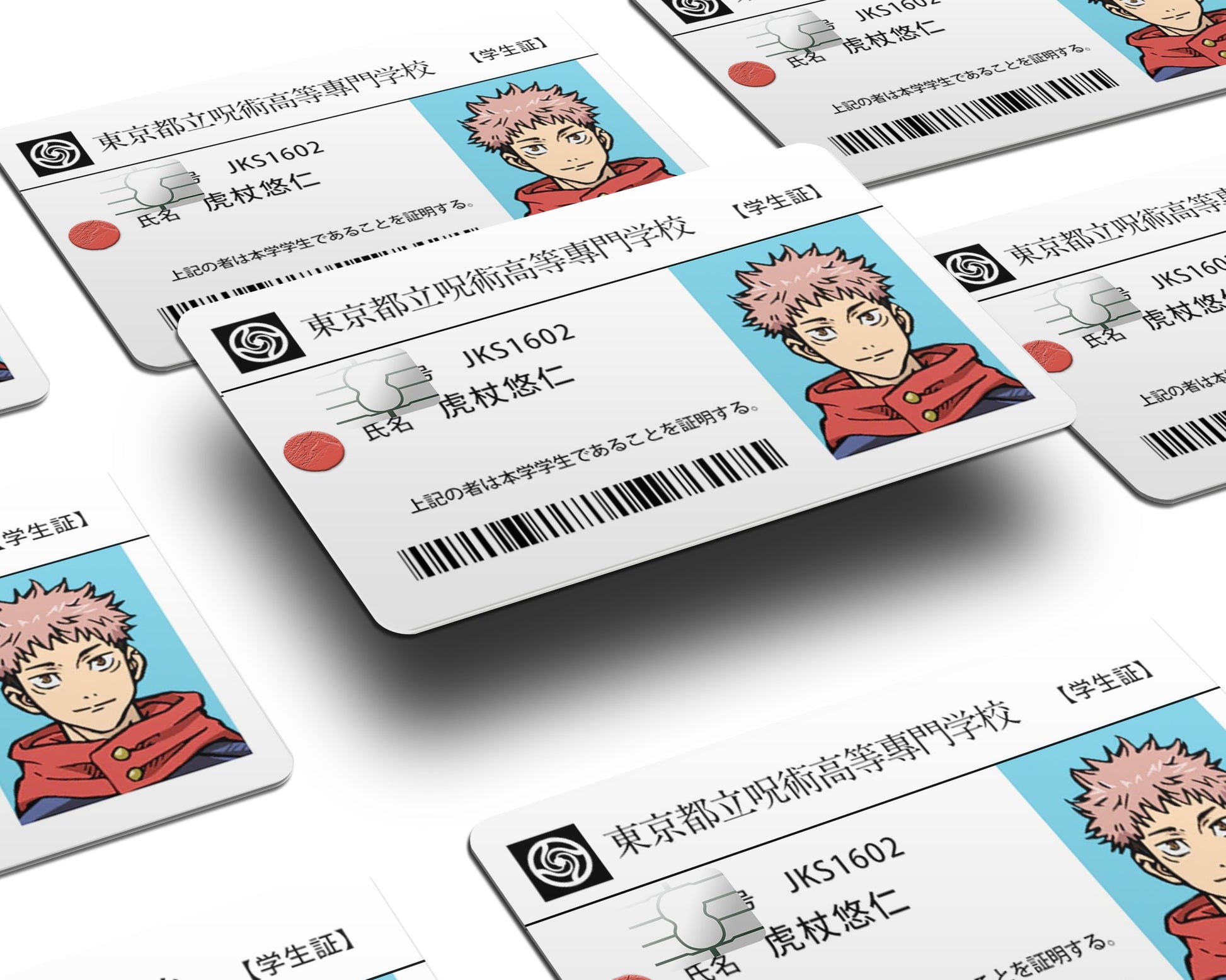Anime Town Creations Credit Card Jujutsu Kaisen Yuji Itadori ID Half Skins - Anime Jujutsu Kaisen Skin