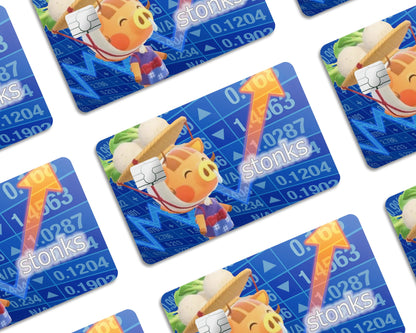 Anime Town Creations Credit Card Animal Crossing Stonks Half Skins - Anime Animal Crossing Skin