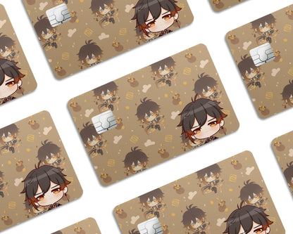Anime Town Creations Credit Card Genshin Impact Chibi Zhongli Half Skins - Anime Genshin Impact  Skin