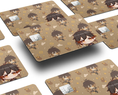 Anime Town Creations Credit Card Genshin Impact Chibi Zhongli Half Skins - Anime Genshin Impact  Skin
