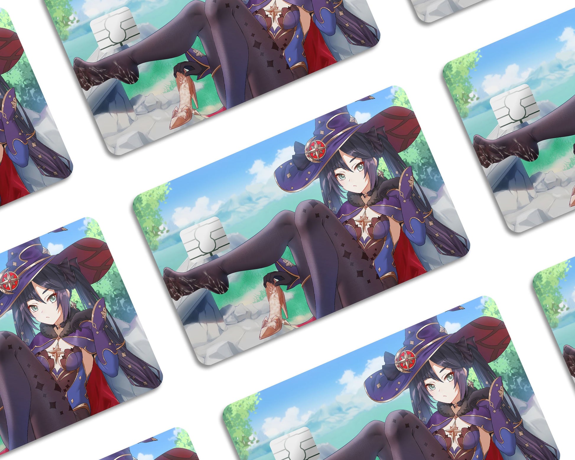 Anime Town Creations Credit Card Genshin Impact Mona Half Skins - Anime Genshin Impact  Skin