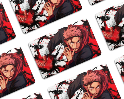 Anime Town Creations Credit Card Jujutsu Kaisen Yuji Itadori Black Flash Half Skins - Anime Jujutsu Kaisen Skin