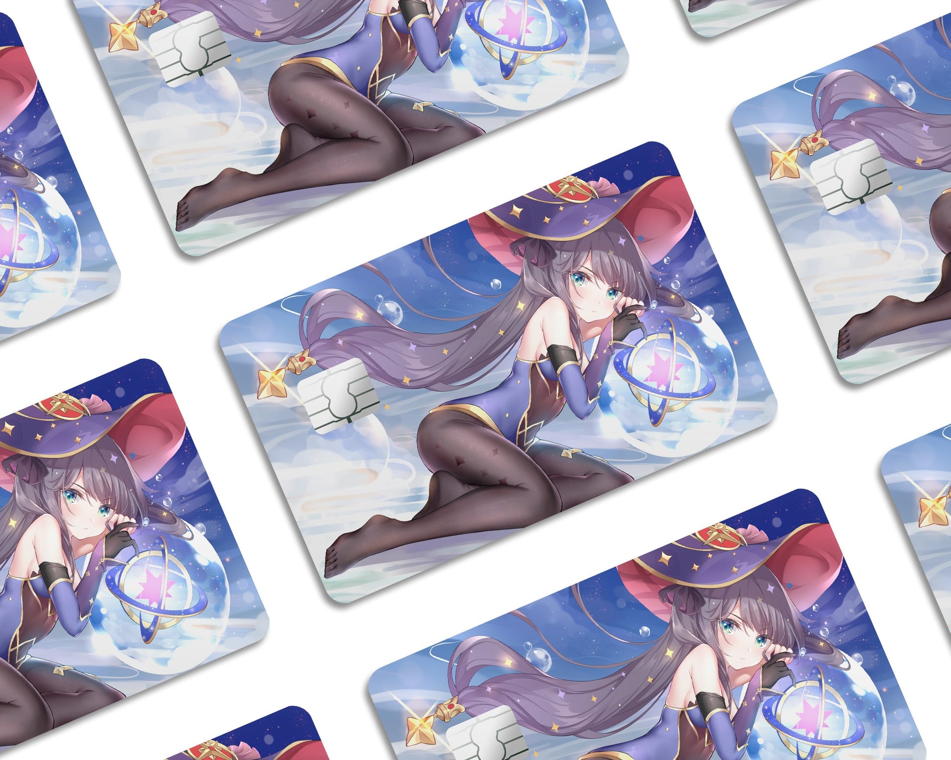 Anime Town Creations Credit Card Genshin Impact Cute Mona Half Skins - Anime Genshin Impact  Skin