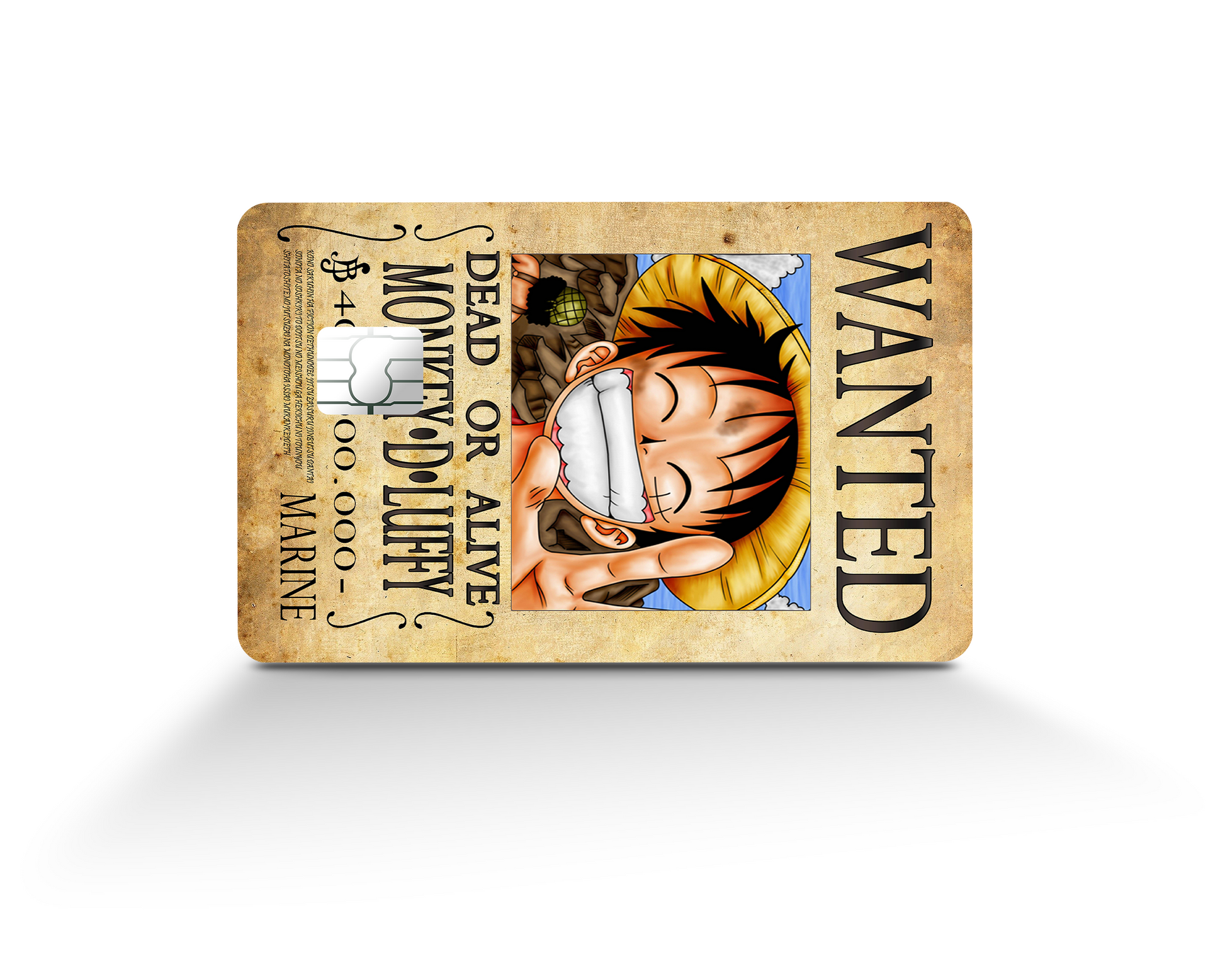 Anime Town Creations Credit Card One Piece Luffy Wanted Poster Full Skins - Anime One Piece Skin
