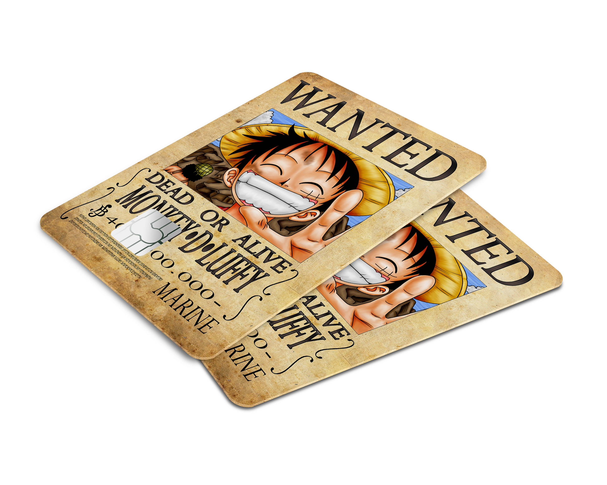 Anime Town Creations Credit Card One Piece Luffy Wanted Poster Window Skins - Anime One Piece Skin