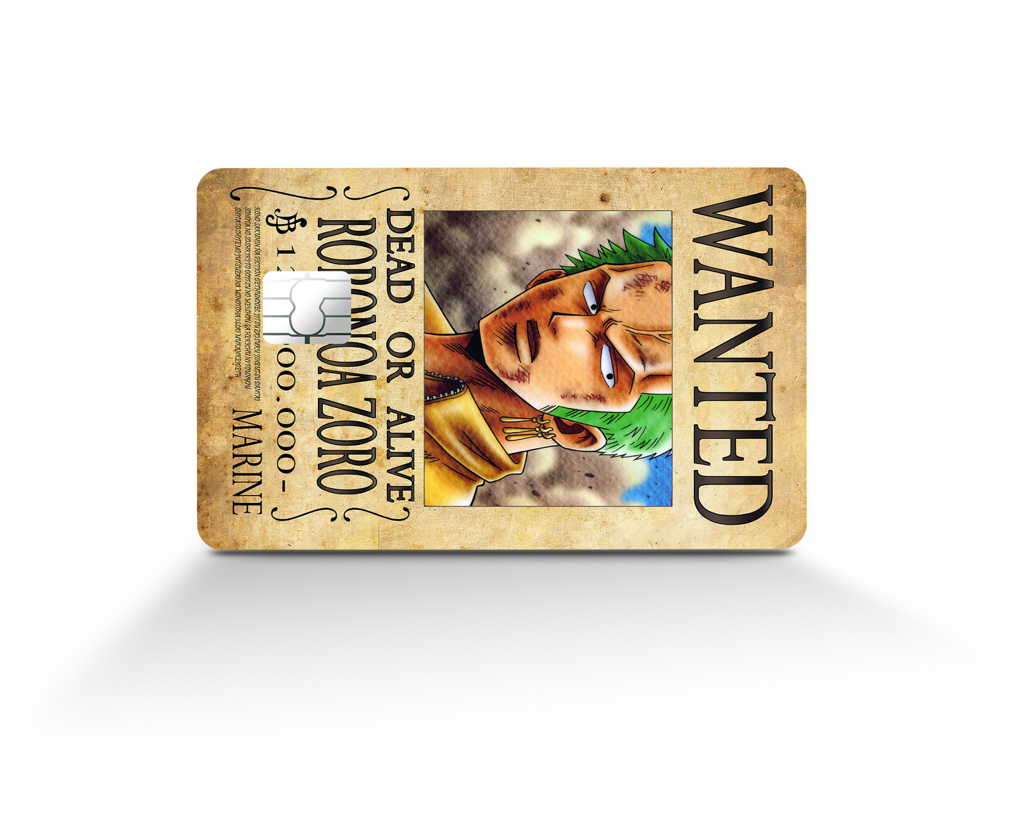 Anime Town Creations Credit Card One Piece Zoro Wanted Poster Full Skins - Anime One Piece Skin