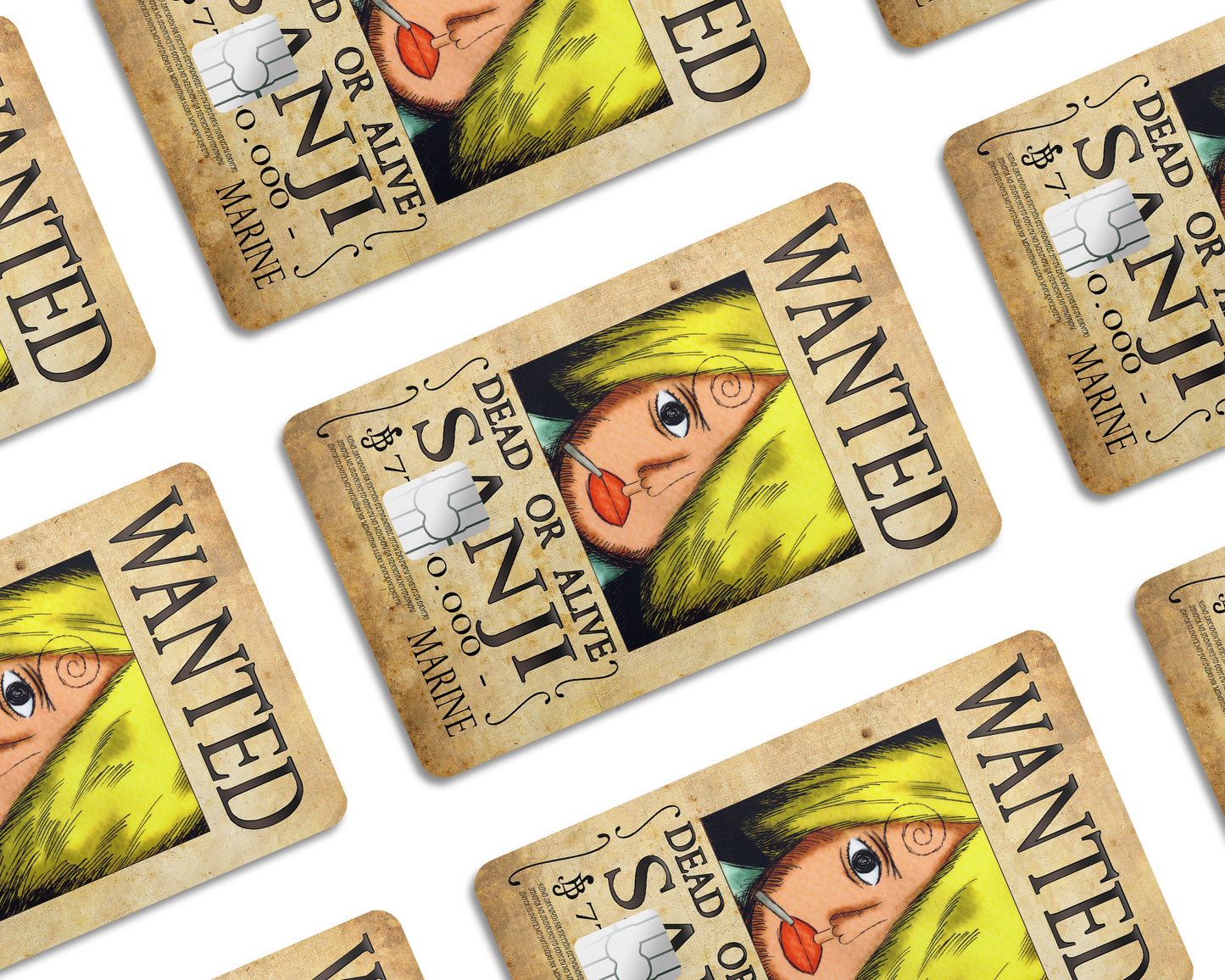 Anime Town Creations Credit Card One Piece Sanji Wanted Poster Half Skins - Anime One Piece Skin