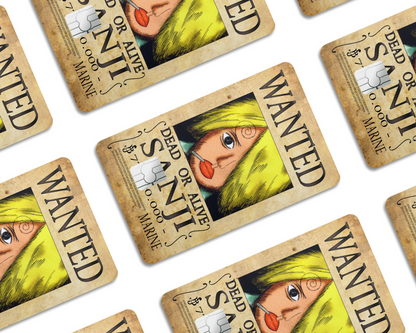 Anime Town Creations Credit Card One Piece Sanji Wanted Poster Half Skins - Anime One Piece Skin