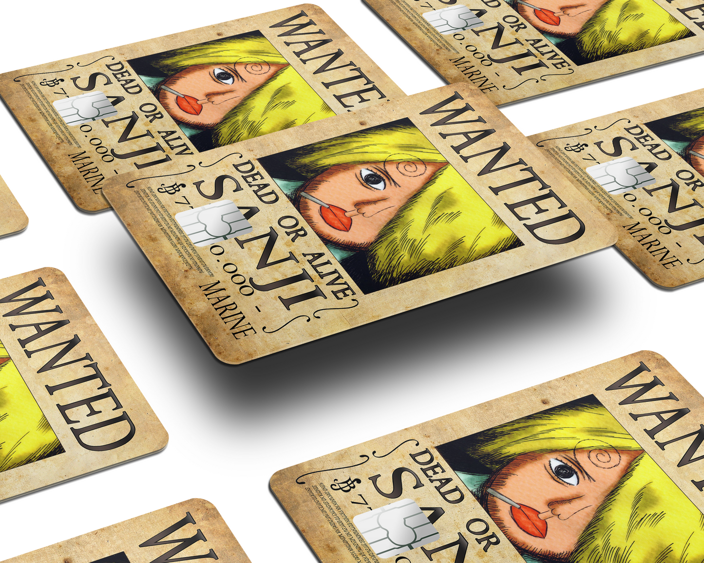 Anime Town Creations Credit Card One Piece Sanji Wanted Poster Half Skins - Anime One Piece Skin