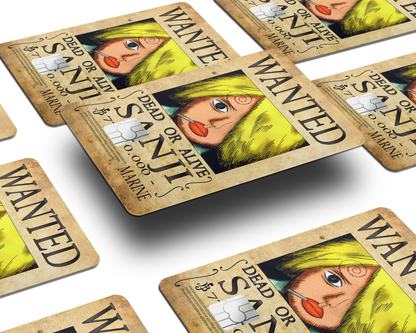 Anime Town Creations Credit Card One Piece Sanji Wanted Poster Half Skins - Anime One Piece Skin