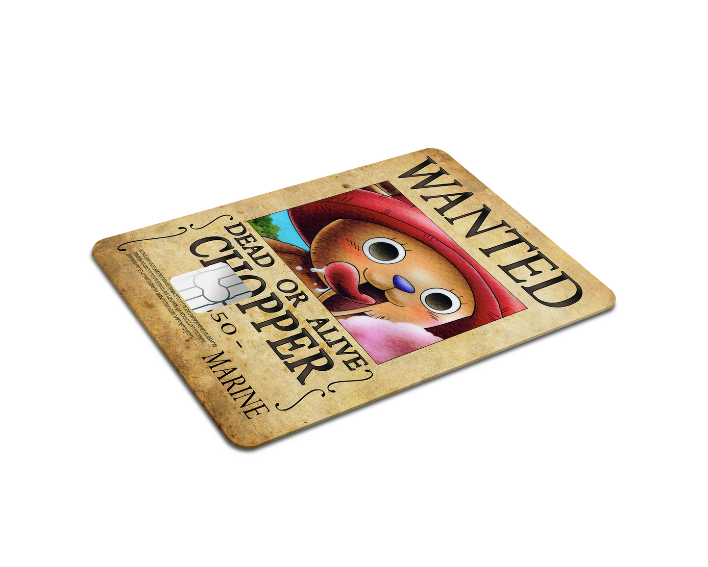 Anime Town Creations Credit Card One Piece Chopper Wanted Poster Full Skins - Anime One Piece Skin