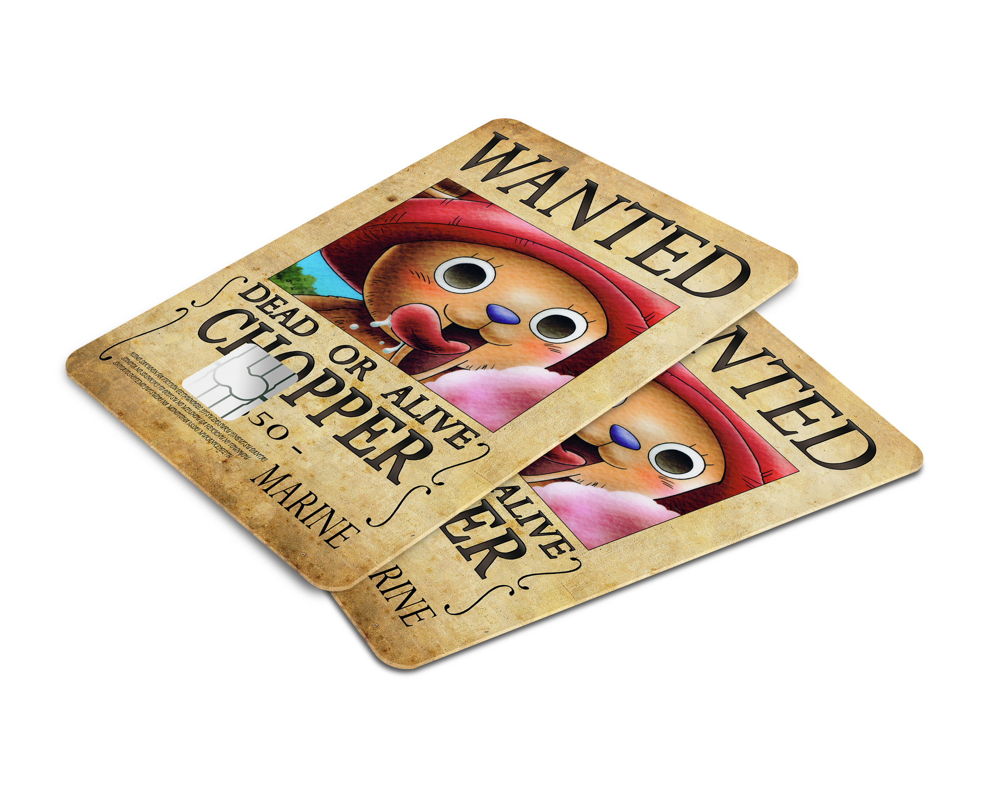 Anime Town Creations Credit Card One Piece Chopper Wanted Poster Window Skins - Anime One Piece Skin
