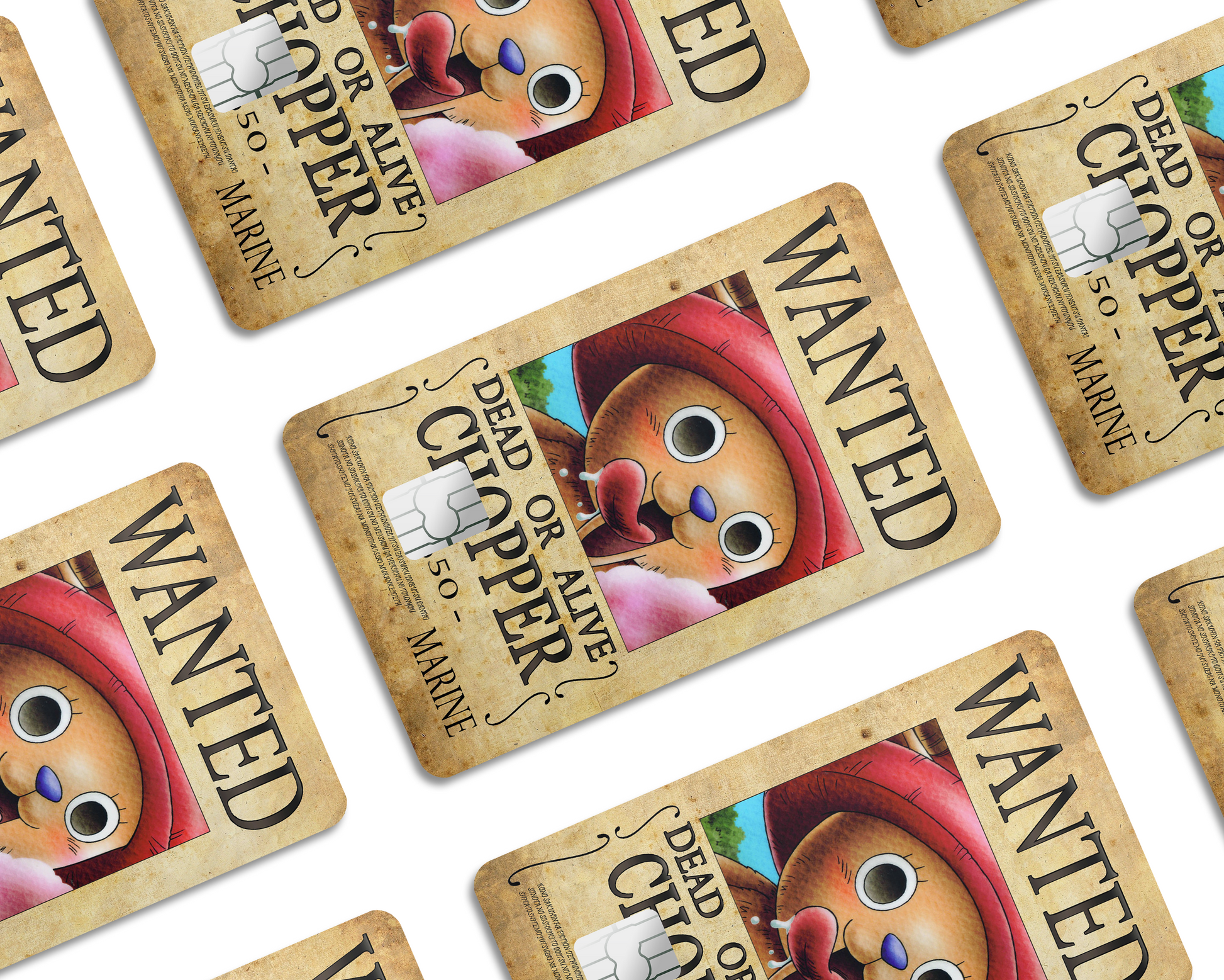Anime Town Creations Credit Card One Piece Chopper Wanted Poster Half Skins - Anime One Piece Skin
