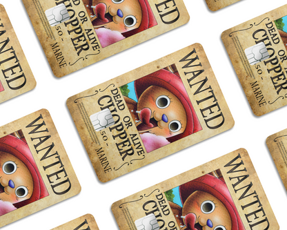 Anime Town Creations Credit Card One Piece Chopper Wanted Poster Half Skins - Anime One Piece Skin