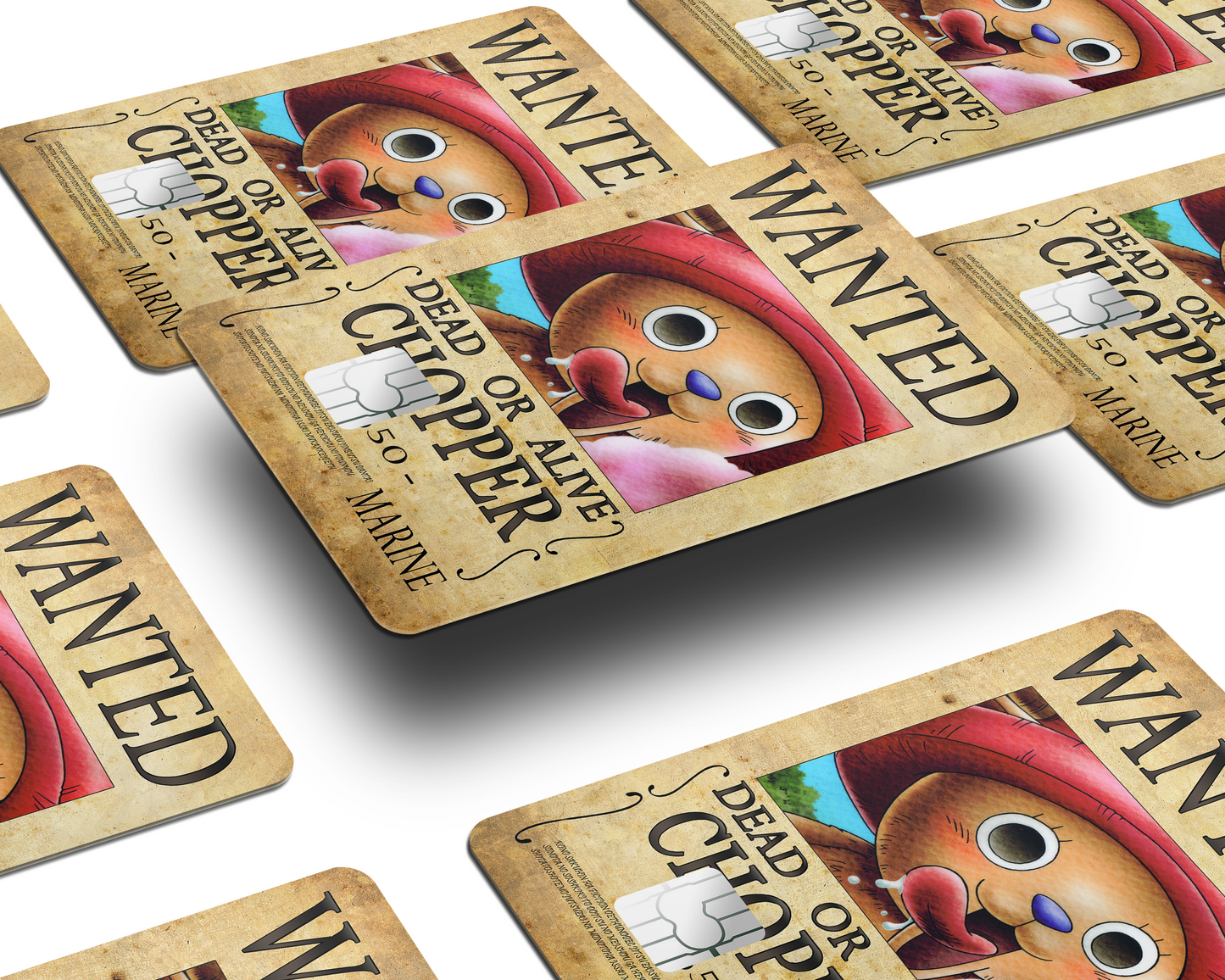 Anime Town Creations Credit Card One Piece Chopper Wanted Poster Half Skins - Anime One Piece Skin