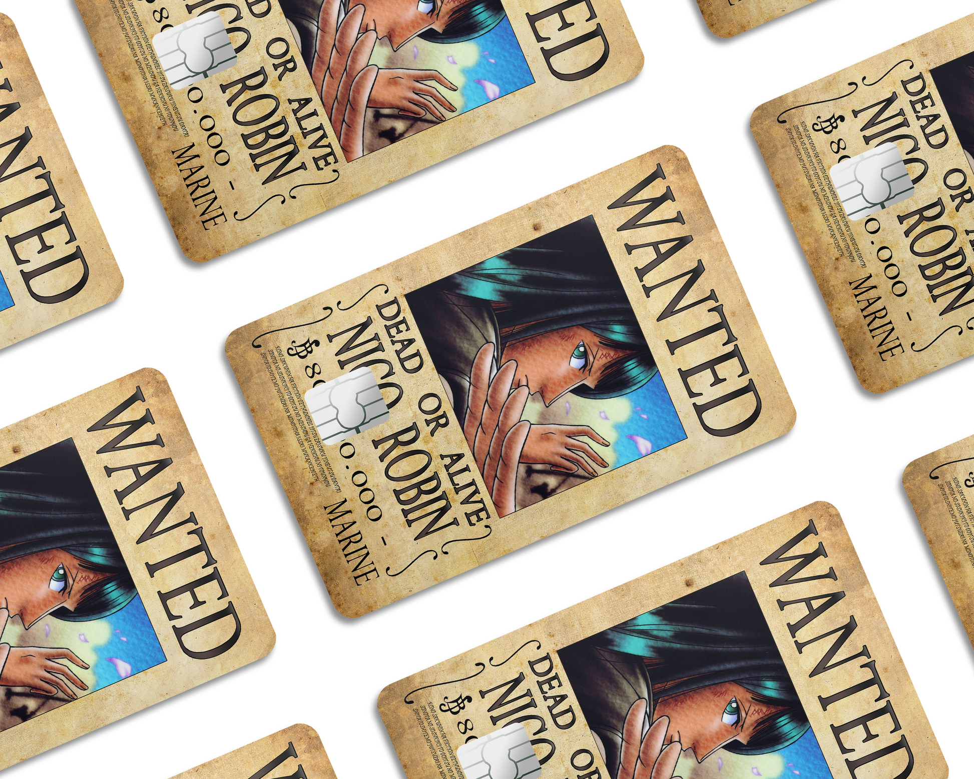 Anime Town Creations Credit Card One Piece Robin Wanted Poster Half Skins - Anime One Piece Skin
